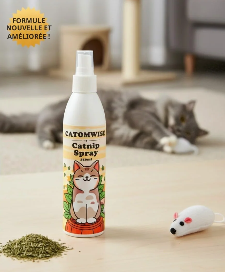 Spray d'herbe à chat Catomwise | Naturel, durable et sûr pour jouets et griffoirs