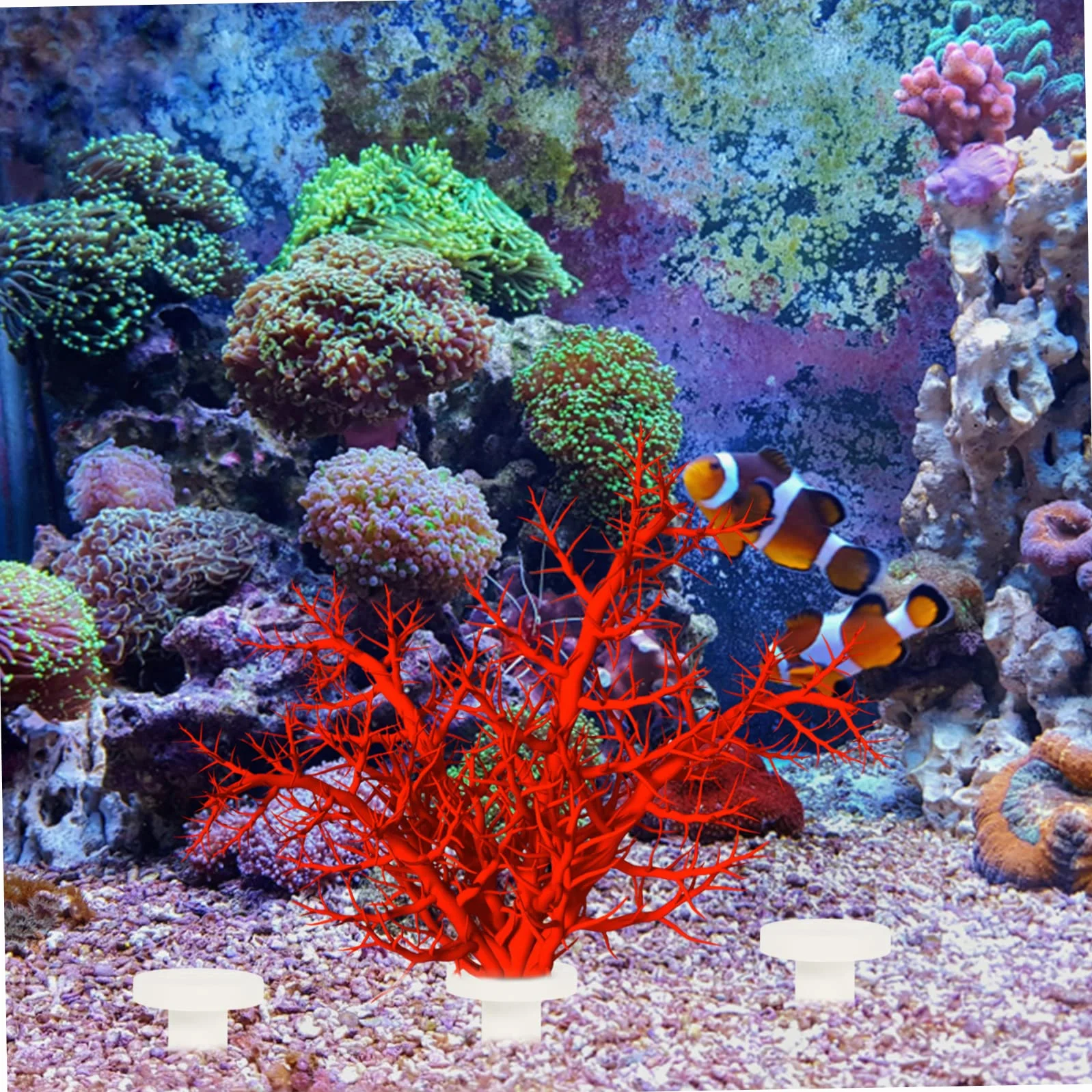 Yardwe Support Construction Céramique 20pcs pour Aquarium Corail