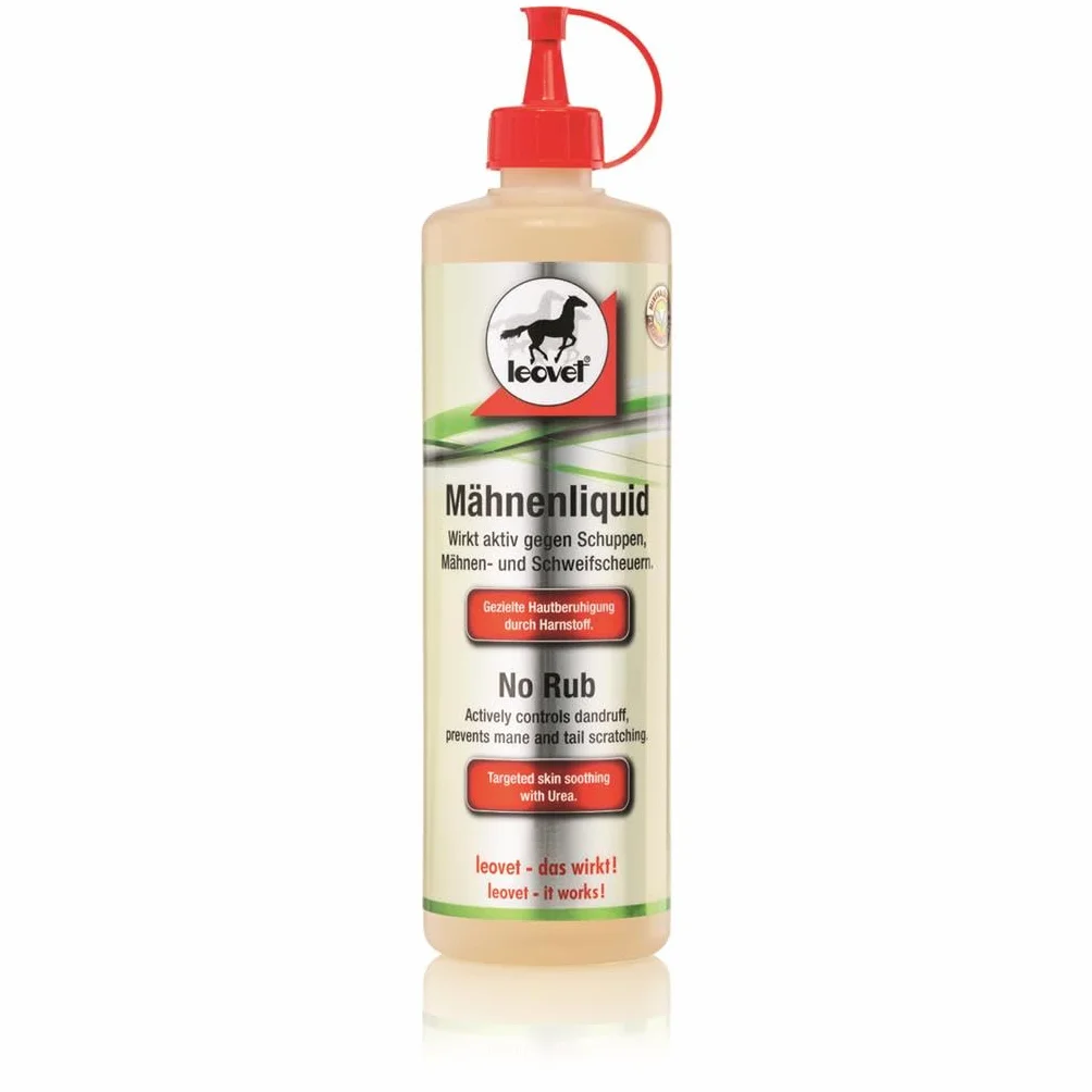 LEOVET Liquide pour crinière pour chevaux 500 ml Complément soin cheveux Urée Soufre bio Flacon compte-gouttes