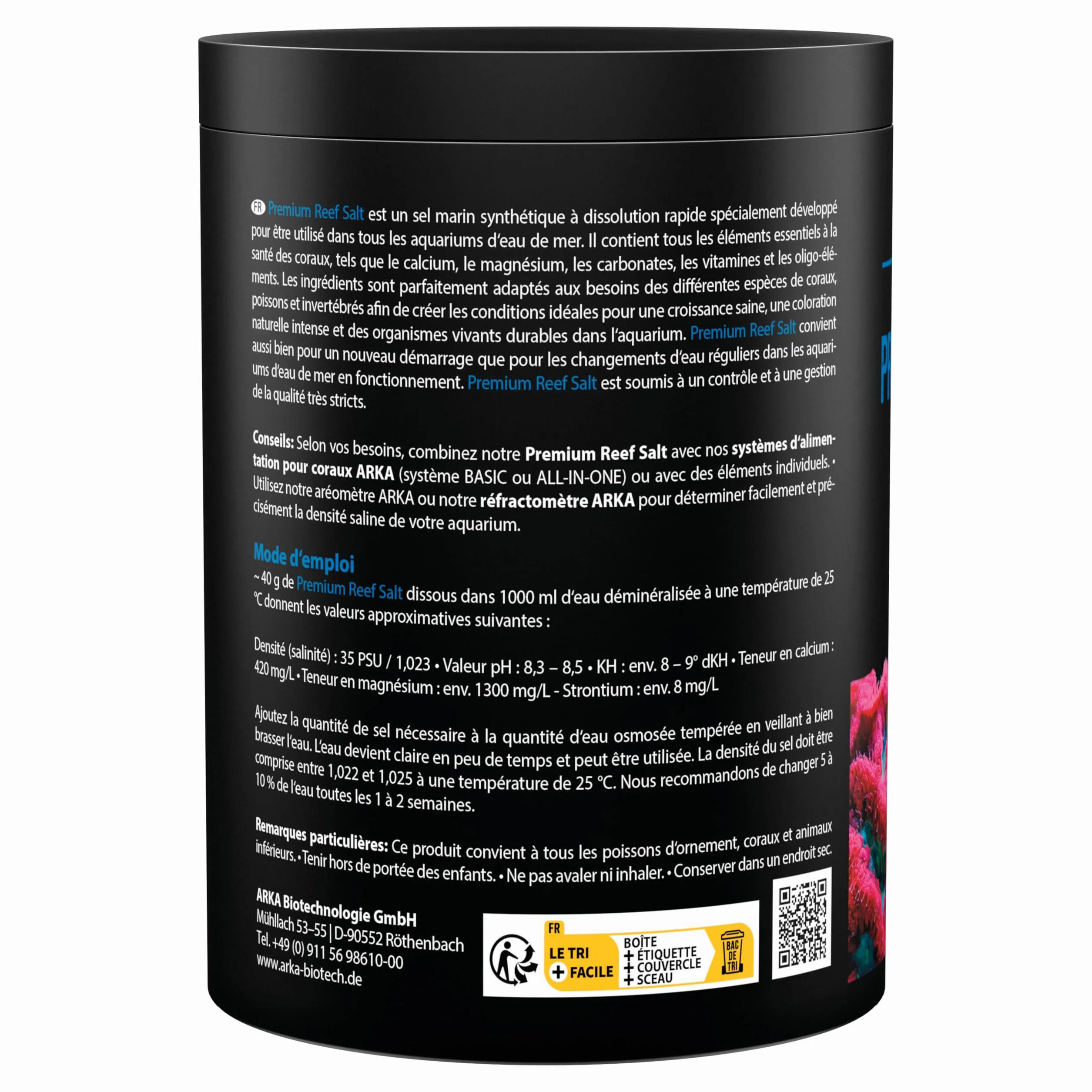 ARKA Premium Reef Salt 1 kg - Sel Marin Aquarium Récifal pour Nano Aquariums SPS LPS