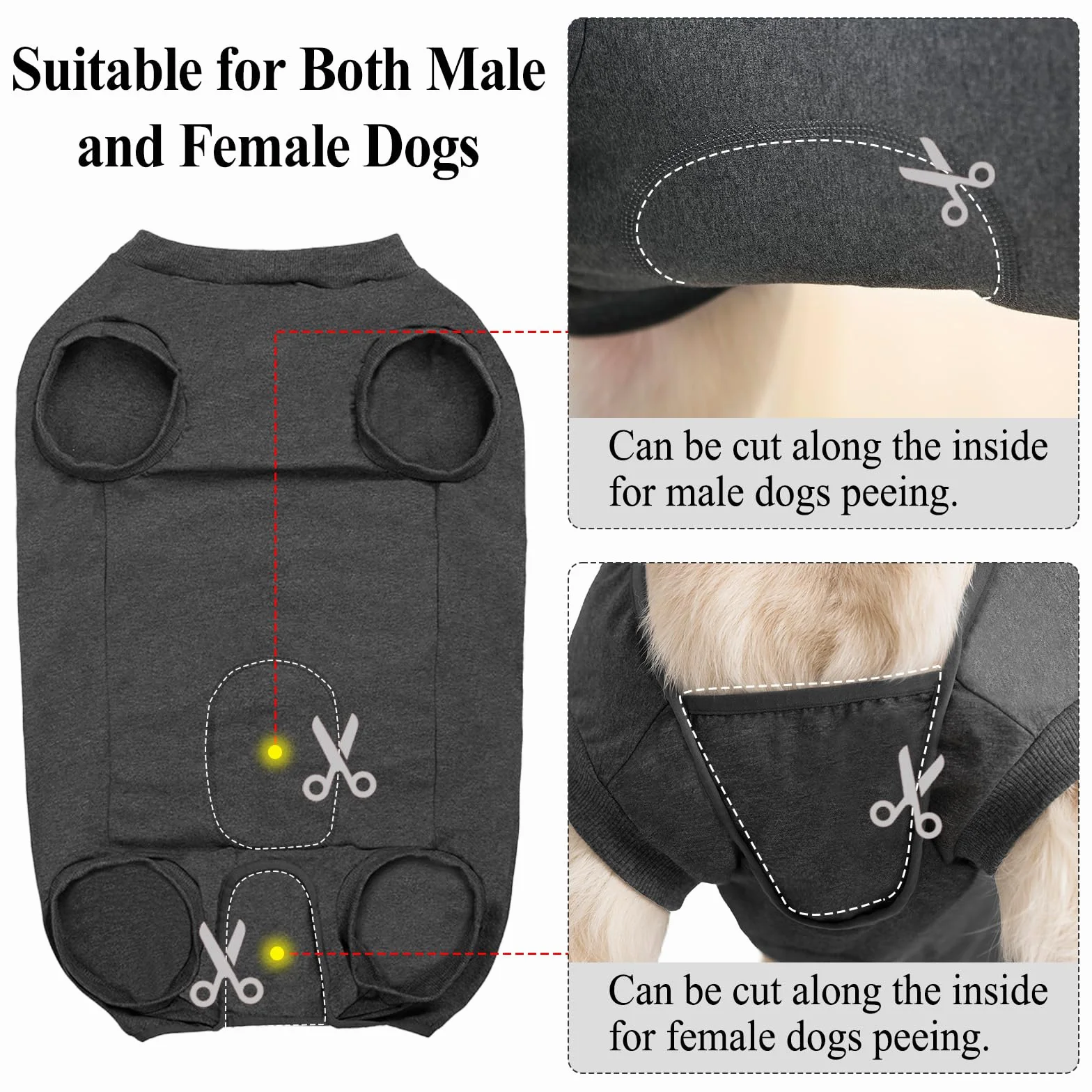 Body Chien Post Operatoire Femelle Male Castration Chemises pour Chiens Body Medical pour Chien Après Opération Anti Lechage Combinaison de Protection Chiens Sterilisation Recuperation Chienne