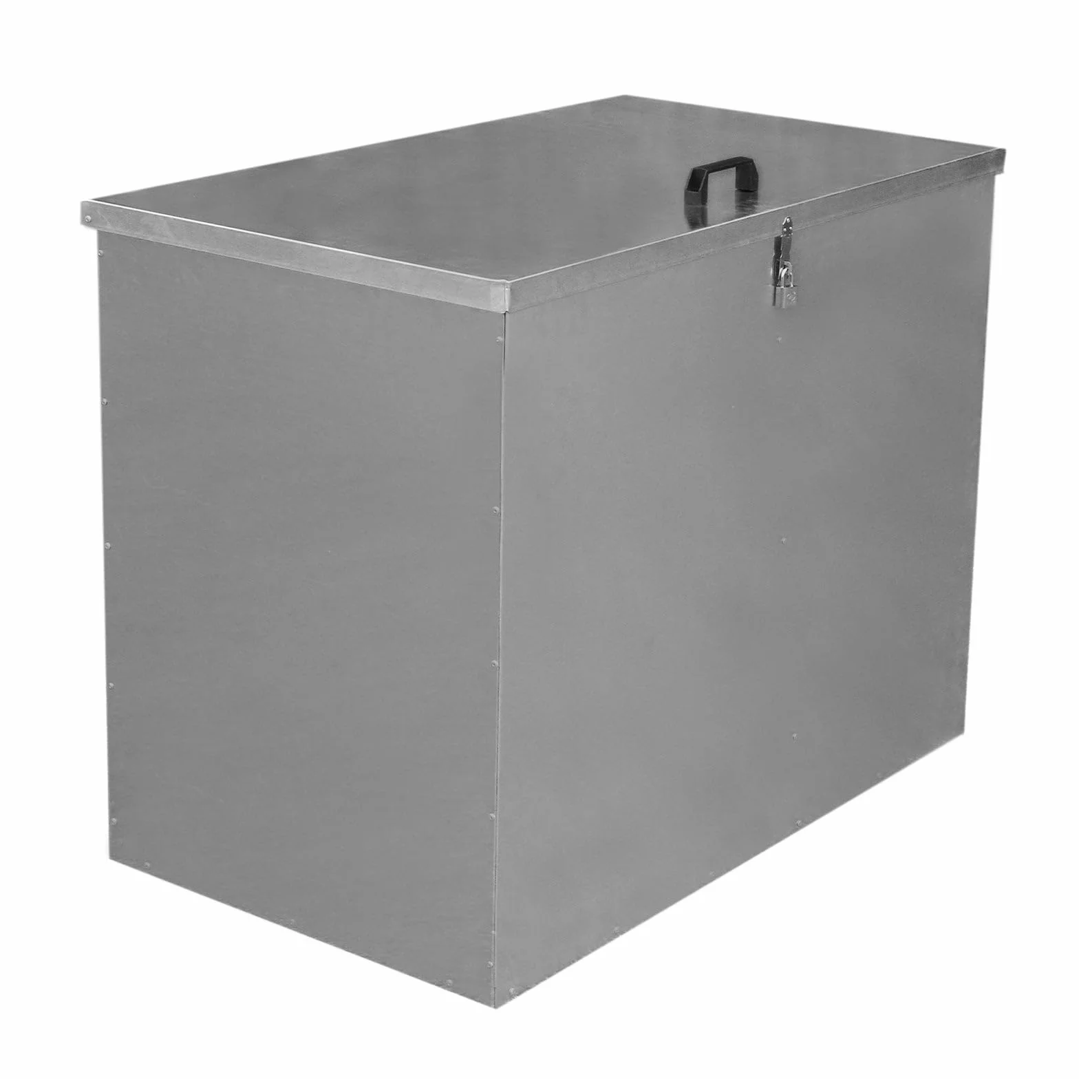 Monster Shop Grand Contener de Nourriture pour Animaux 64L en Métal Galvanisé Étanche 2 Compartiments pour Animaux de Ferme et de Jardin en Extérieur Conteneur Verrouillable Serrure Gratis