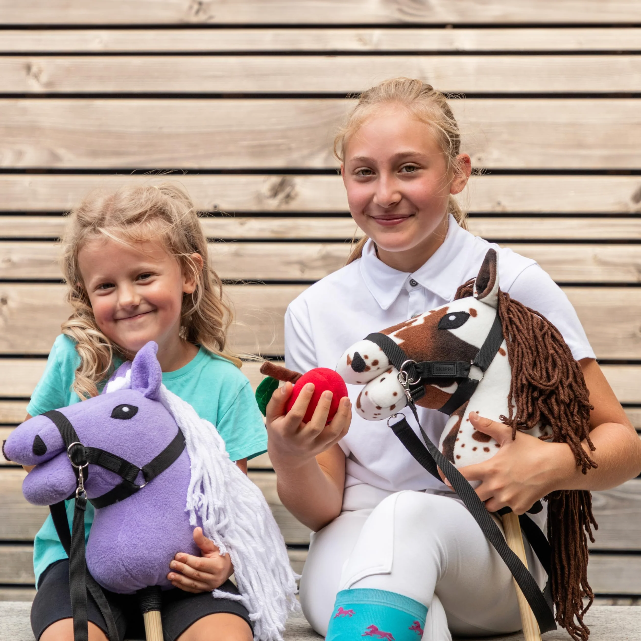 SKIPPI Friandises pour Hobby Horse, Grand Ensemble Peluche Fruits et Légumes et Sucre en Morceaux