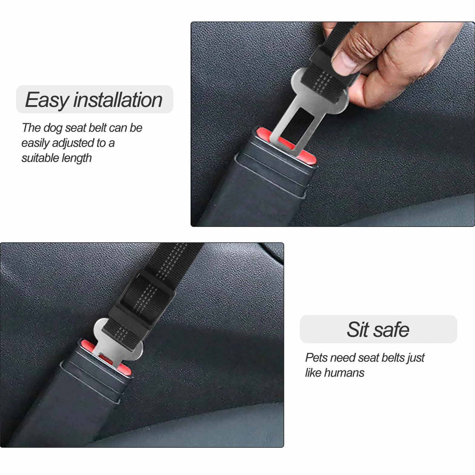 Redamancy Ceinture Securite Chien Voiture Harnais avec Absorption des Chocs Mousqueton