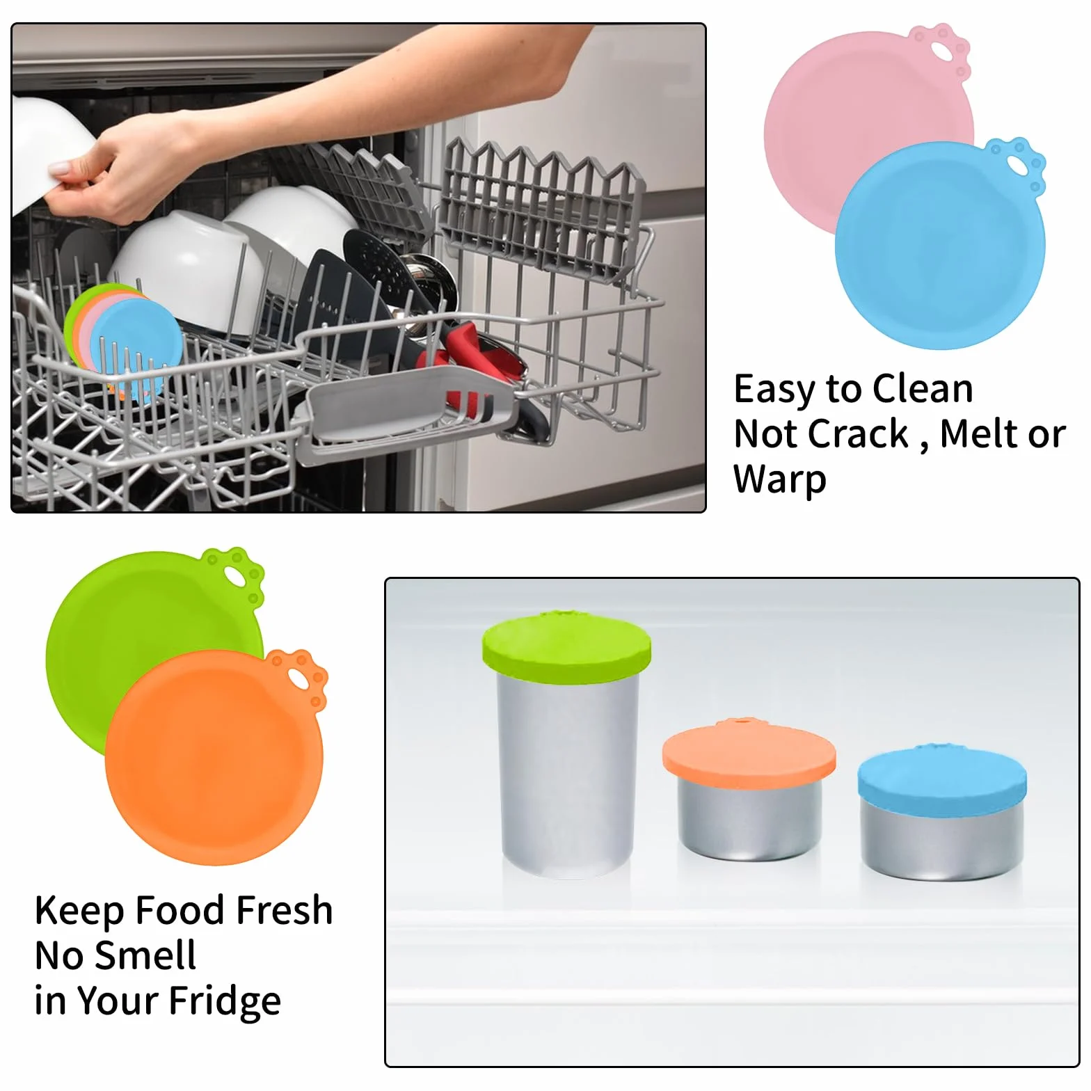 Couvercle Conserve, 4 Pièces Couvercles en Silicone pour Boîte, Couvercles de Conserve Pour Chien Chat Alimentaire Universels, Pet Food Can Lids pour Le Stockage des Aliments pour Chiens et Chats