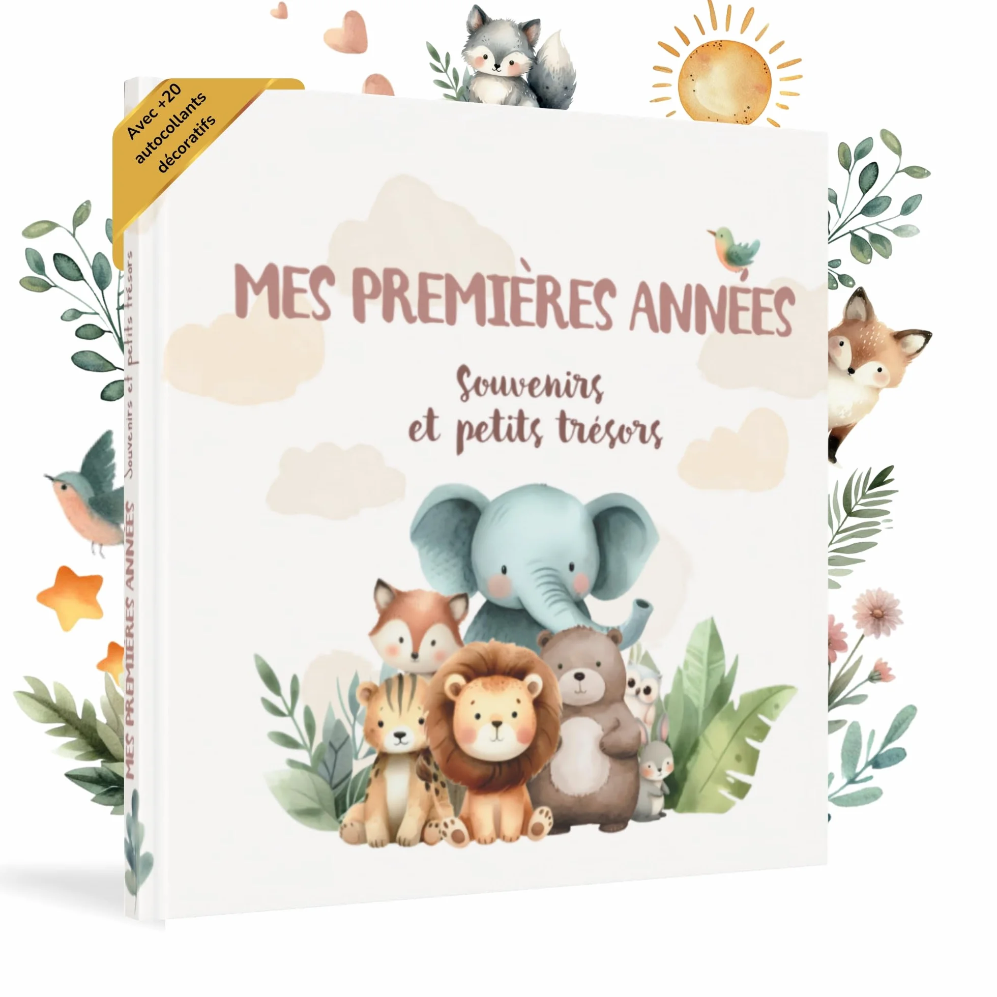 Livre de Naissance Bébé Album Photo Première Année 50 Pages Autocollants Cadeau Naissance