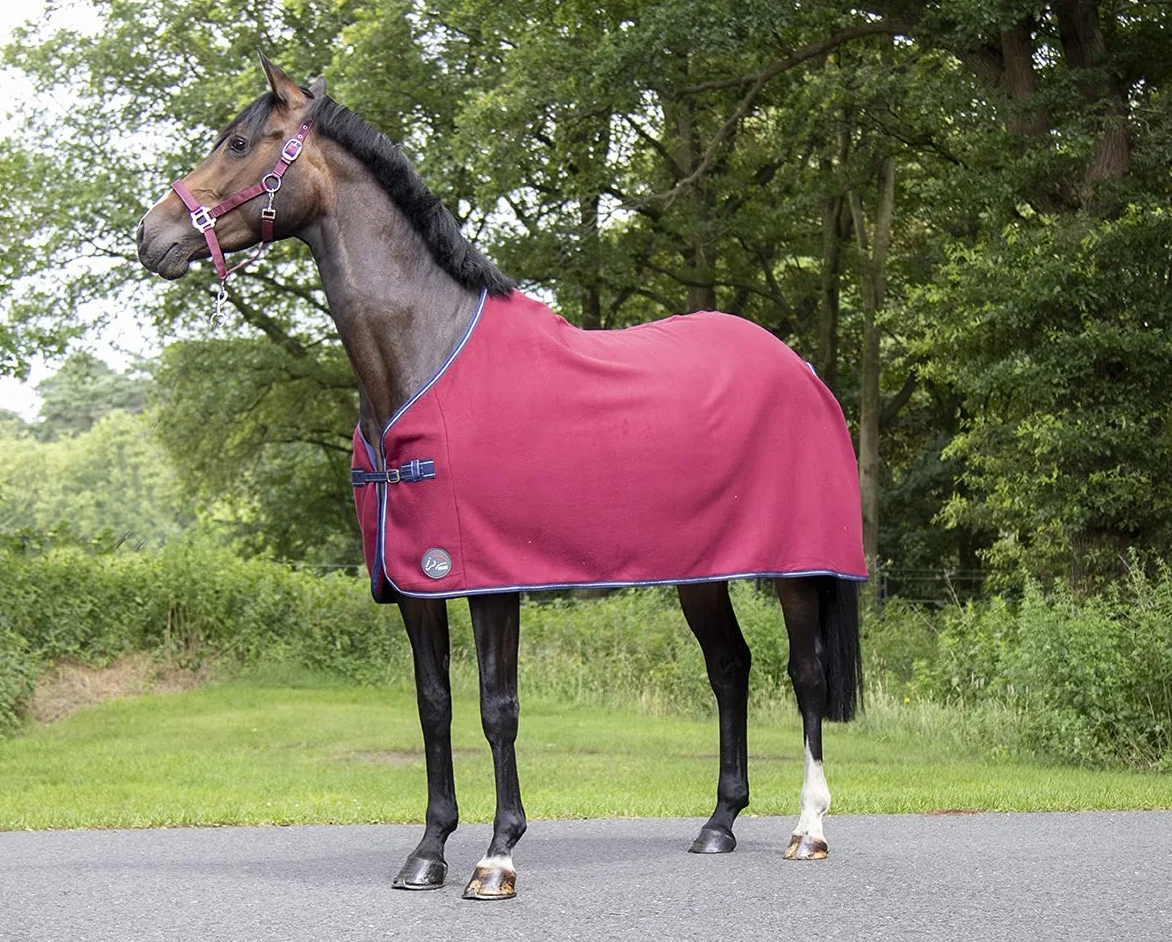HKM Couverture Rafraîchissante Madrid Chevaux Rouge 115-165 cm Polaire