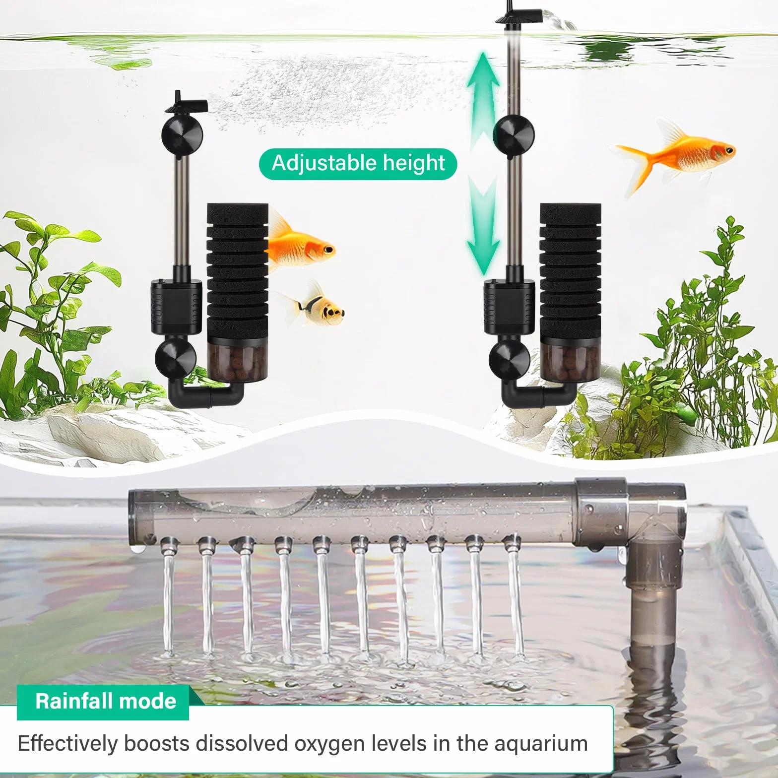 Hygger Electric Sponge Filter USB Ultra Silencieuse Filtre Interieur Aquarium Submersible for 75L Breeding Fry Betta Shrimp