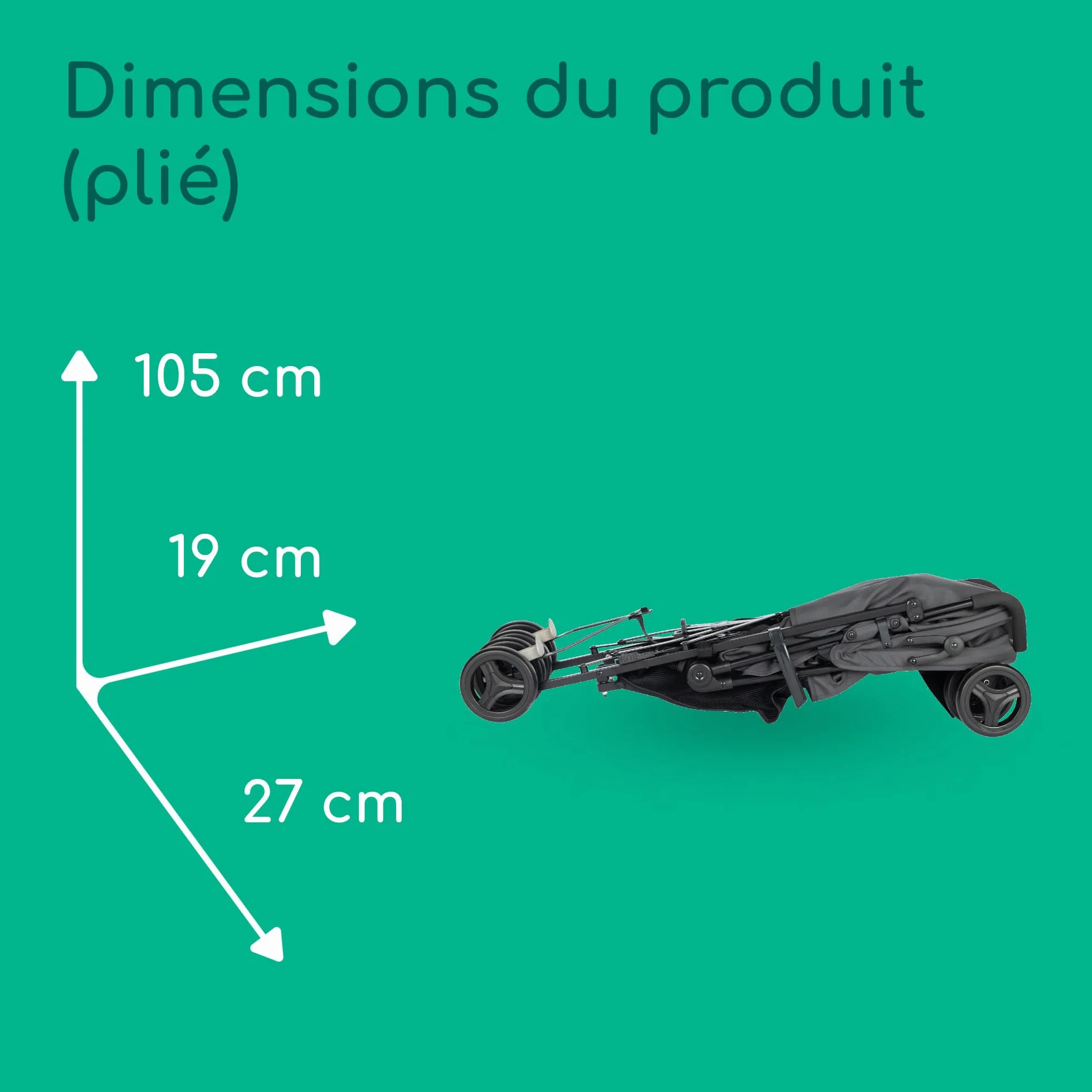 Bebeconfort Rainbow Poussette Canne Multipositions Compacte Légère 6 mois à 4 ans 22 kg Mineral Graphite