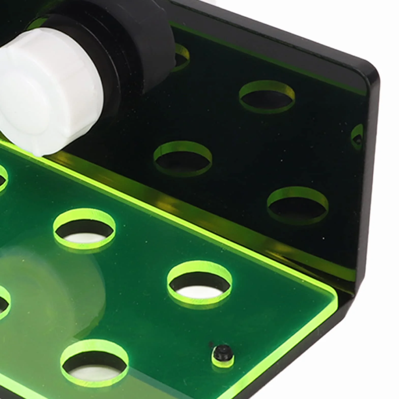 Frag Rack 6 Trous Fluorescent Green Frag Holder Acrylique Aquarium Racks avec Ventouse pour Coraux Vivants