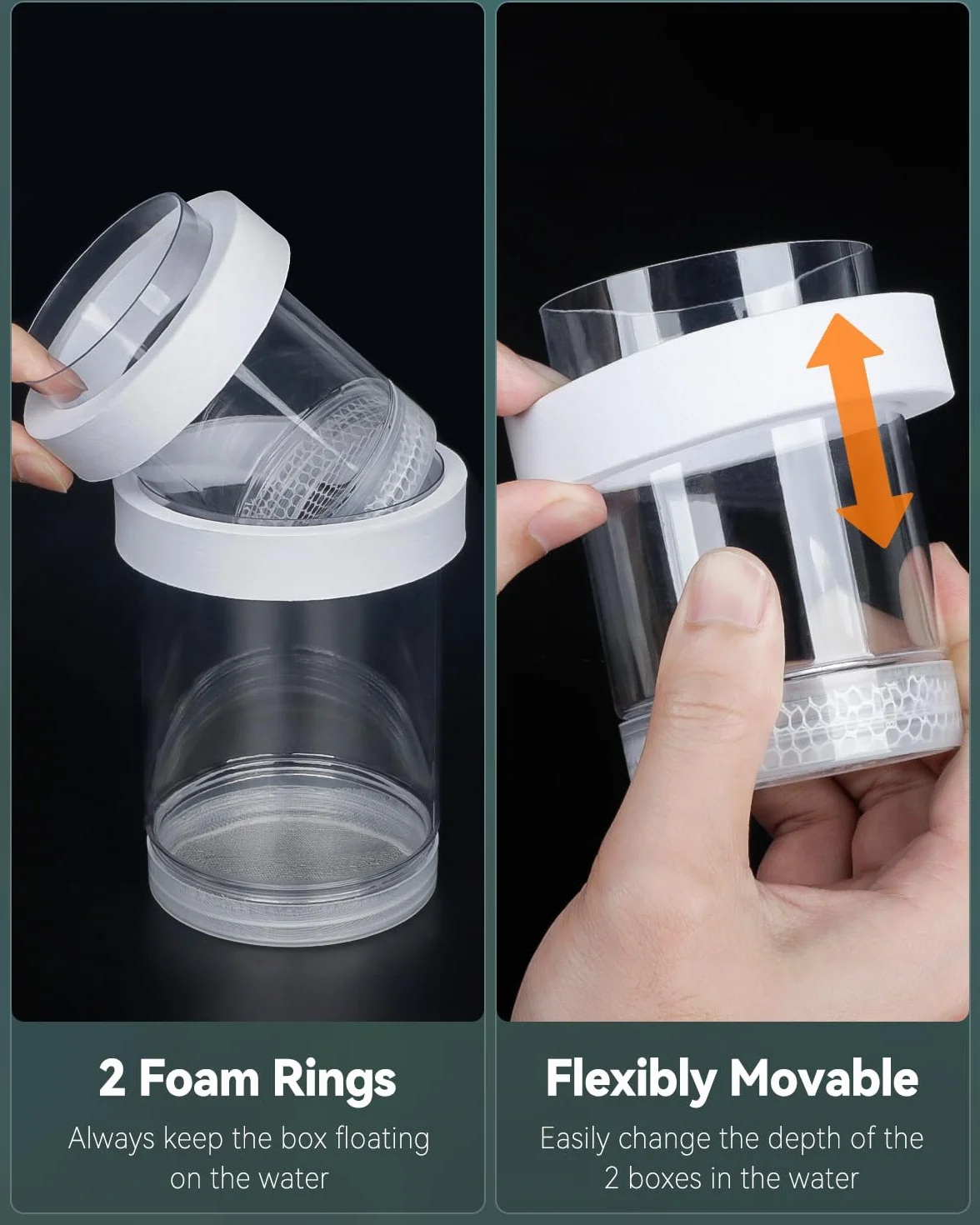 Pawfly Boîte d'élevage pour Aquarium Flottante Reproduction Guppys Séparateur Alevins Incubateur Plastique Crevettes Betta Poisson-Clown Moyen