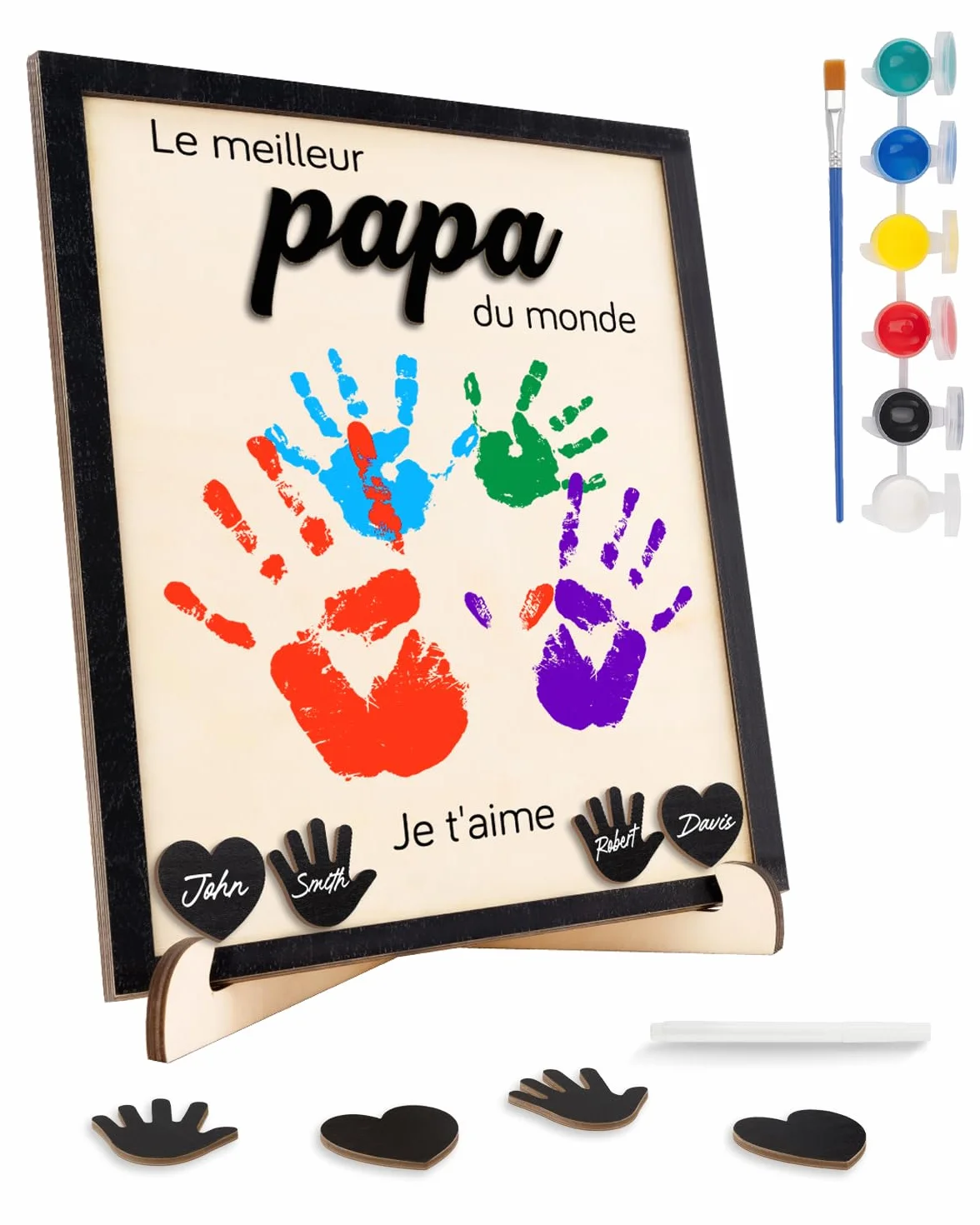 DIY Empreinte Mains Familiales Cadeau Fete des Peres Papa Anniversaire Noel