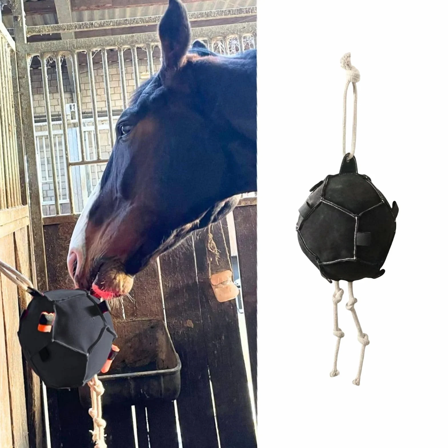 Distributeur Suspendu Nourriture Chevaux, Jeu Interactif Anti-Stress Anti-Ennui Bovins Moutons Chèvres Ferme