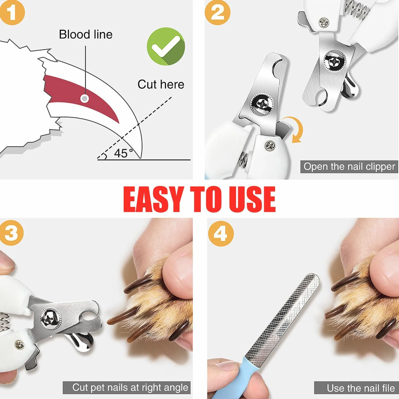 Hamac de Toilettage pour Chien, Kit avec Sangles, Limes à Ongles et Coupe-Ongles