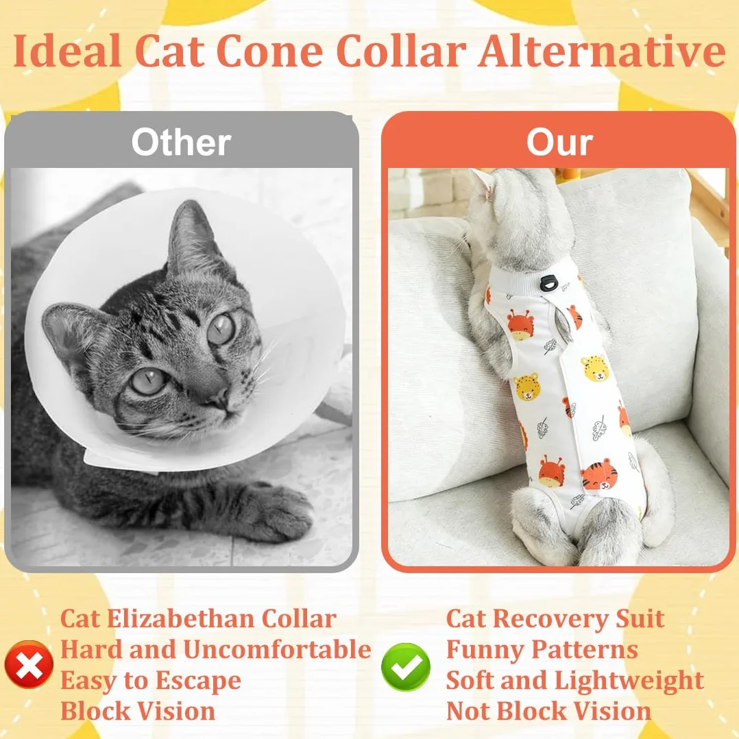 Combinaison postopératoire pour chat taille L blanche