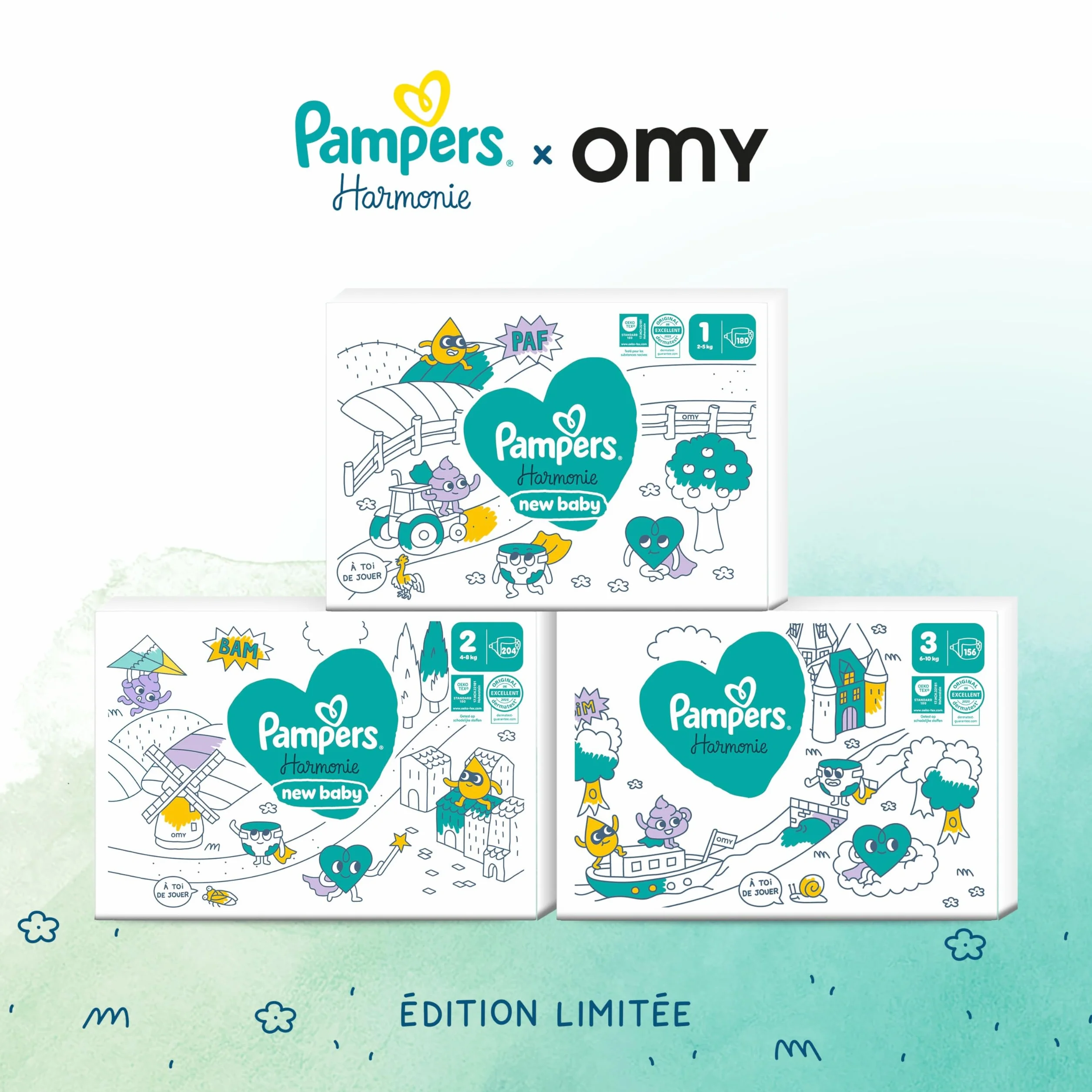 Pampers Harmonie Couches Édition Limitée Taille 4 140 Couches 9kg-14kg