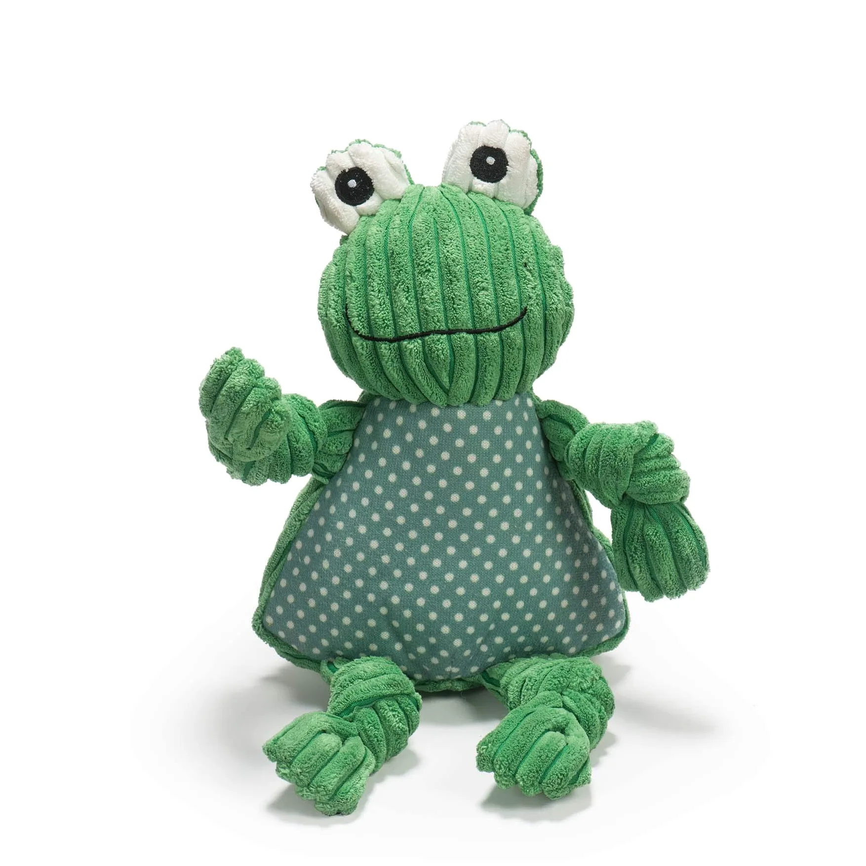 HuggleHounds Knottie Jouet en Peluche pour Chien – Jouet couineur pour Chien de Petite, Moyenne et Grande Taille, en Peluche Durable pour Les occuper – Grenouille Fergie, Taille L