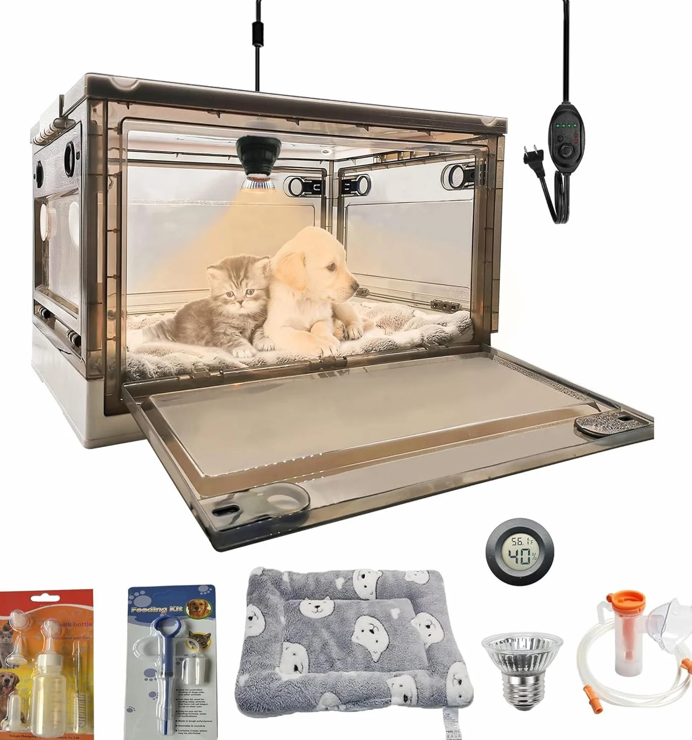 Grand PET Brooder Incubateur pour Chiot avec Chauffage Nursery Chaton