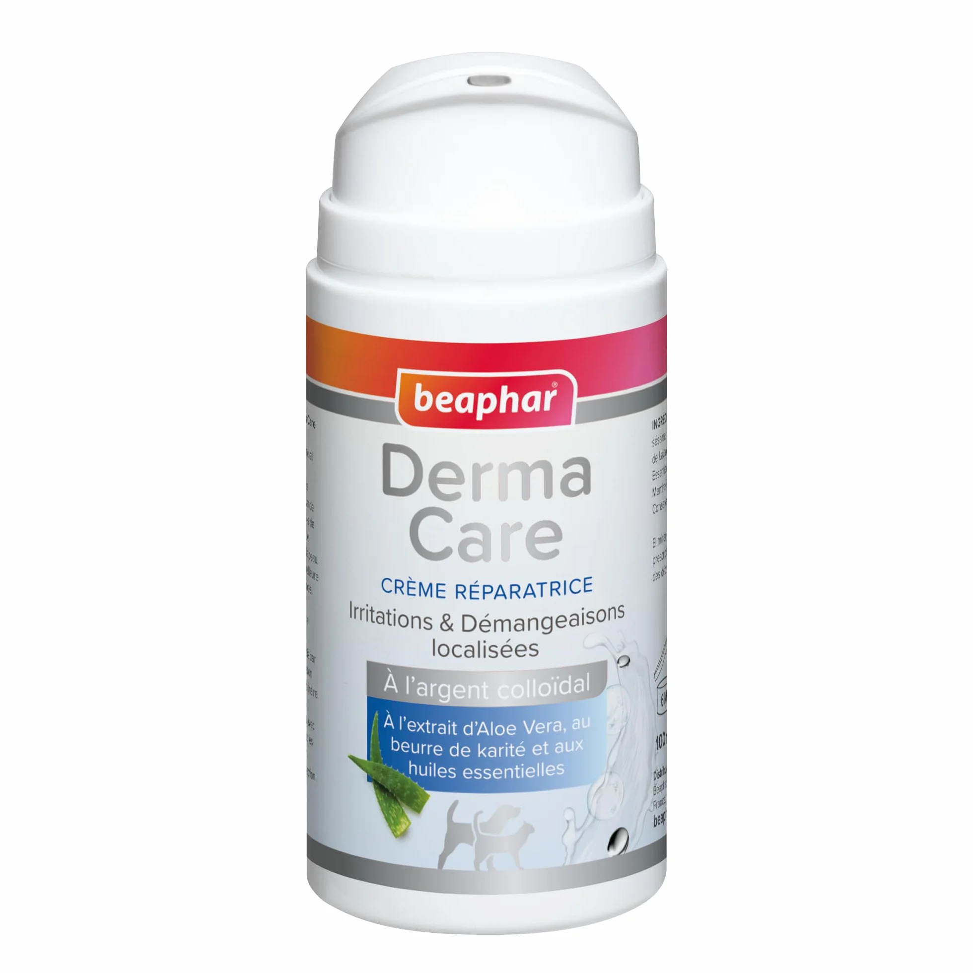 BEAPHAR DERMACARE Crème Réparatrice pour Chien et Chat Argent Colloïdal Aloe Vera Beurre de Karité 100ml