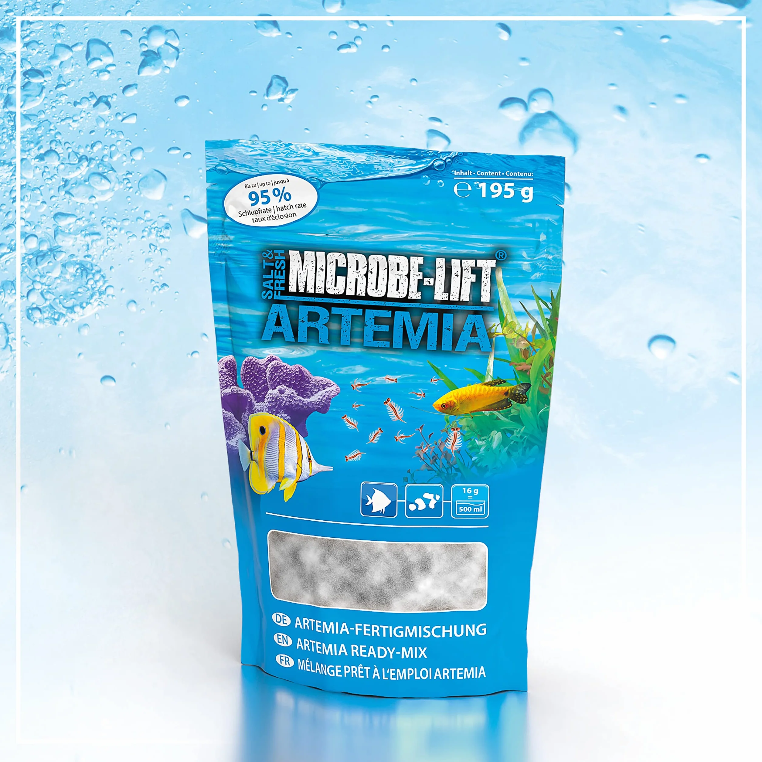 Œufs d’artémias Microbe-Lift Set 195 g Nourriture Vivante alevins coraux invertébrés Aquarium Eau Douce & Mer
