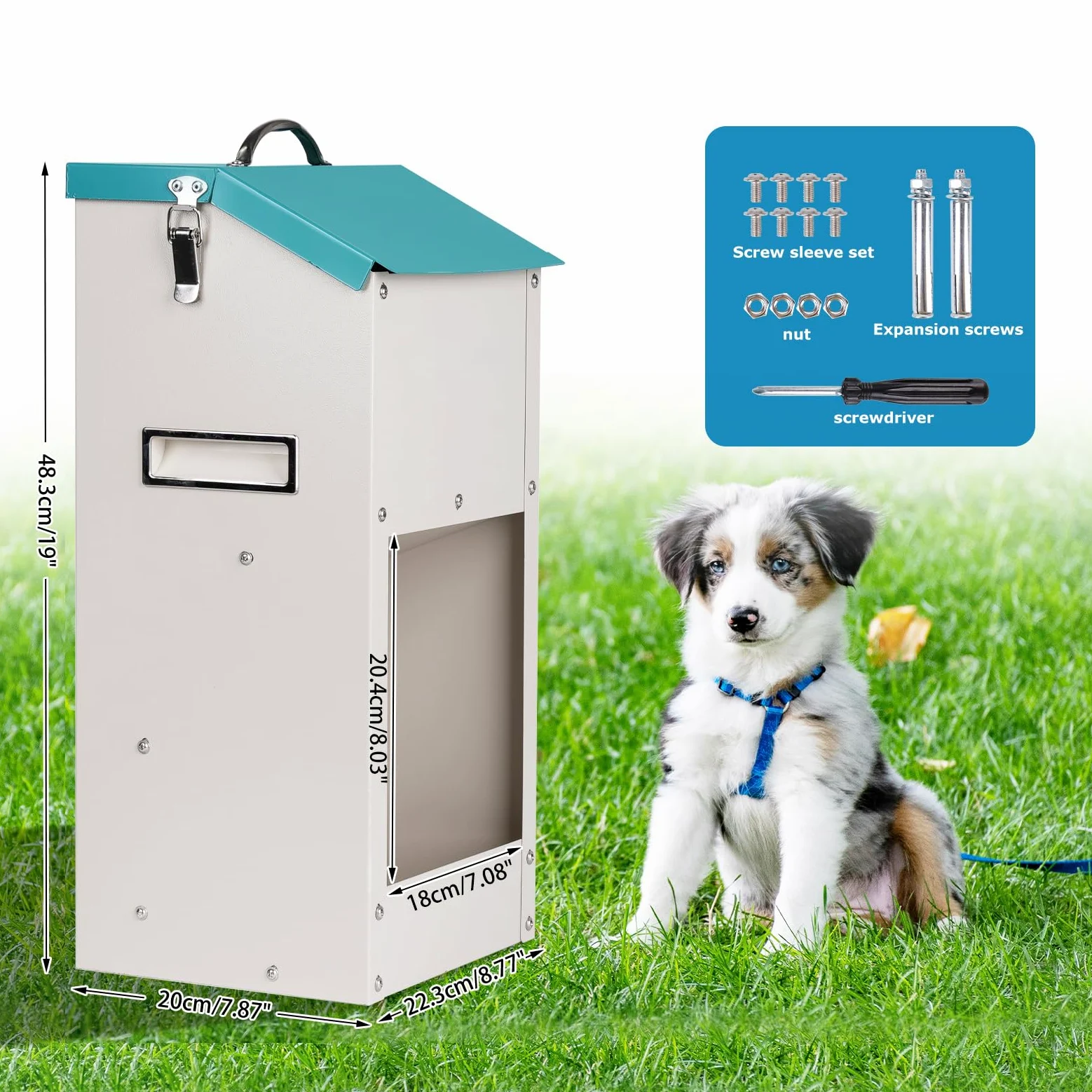 Mangeoire Automatique à Gravité Réservoir 6 kg pour Animaux Domestiques, Distributeur de Croquettes pour Chien, Chat et Chiots, Station de Nourrissage Continue