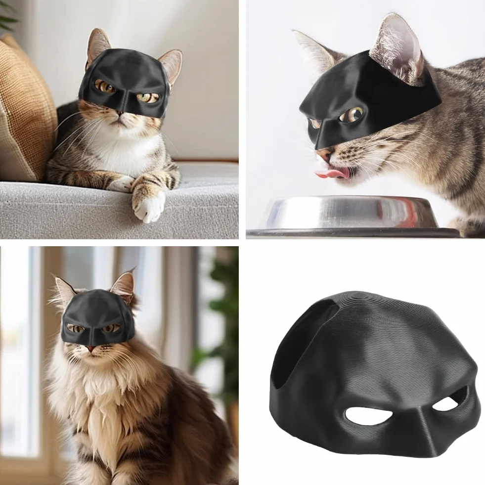 Aomig Masque Batman Déguisement Halloween Chat Accessoire Chauve-Souris Noir