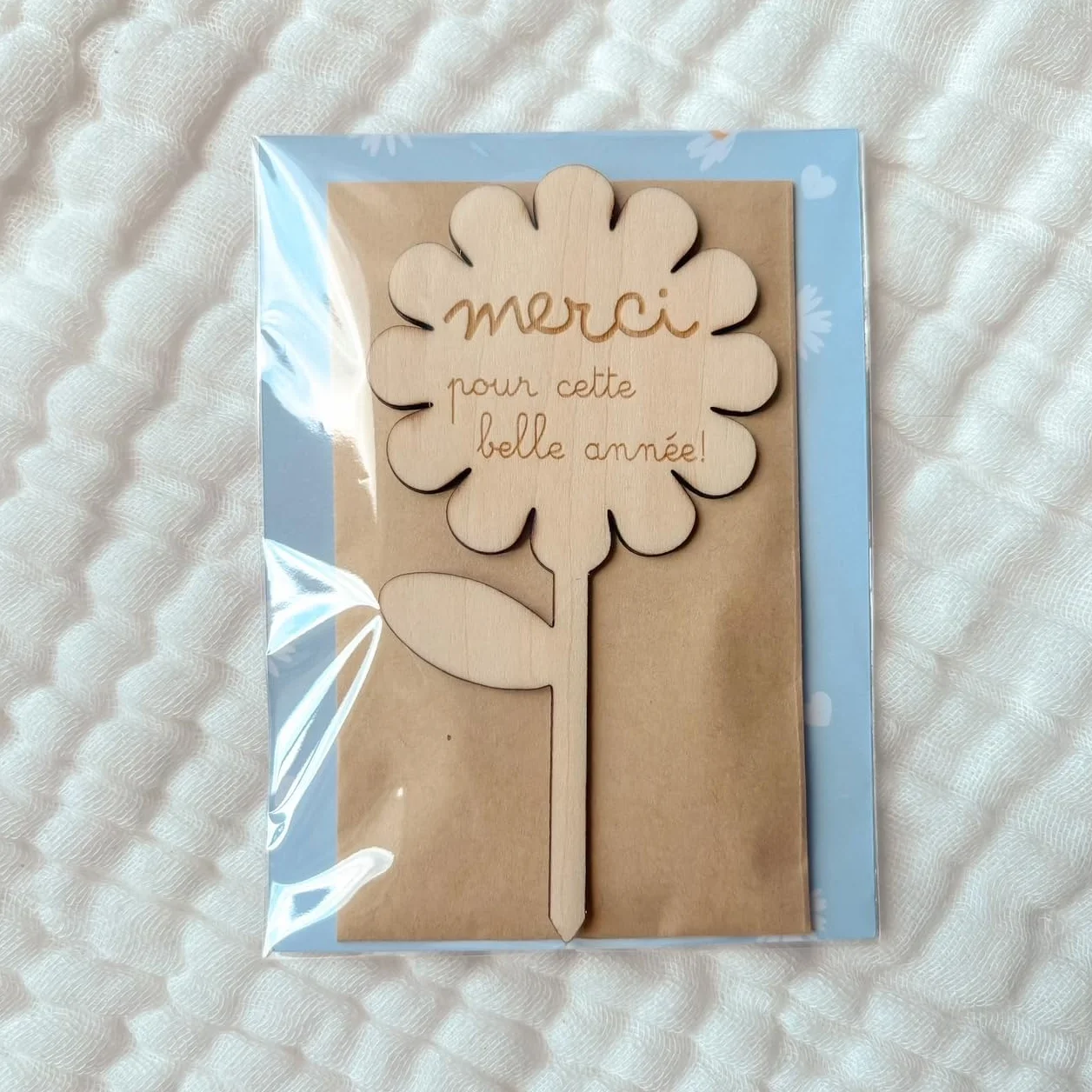 Kit Graines à Planter avec Étiquette Bois Marguerite Cadeau Fin d’Année École pour Maîtresse