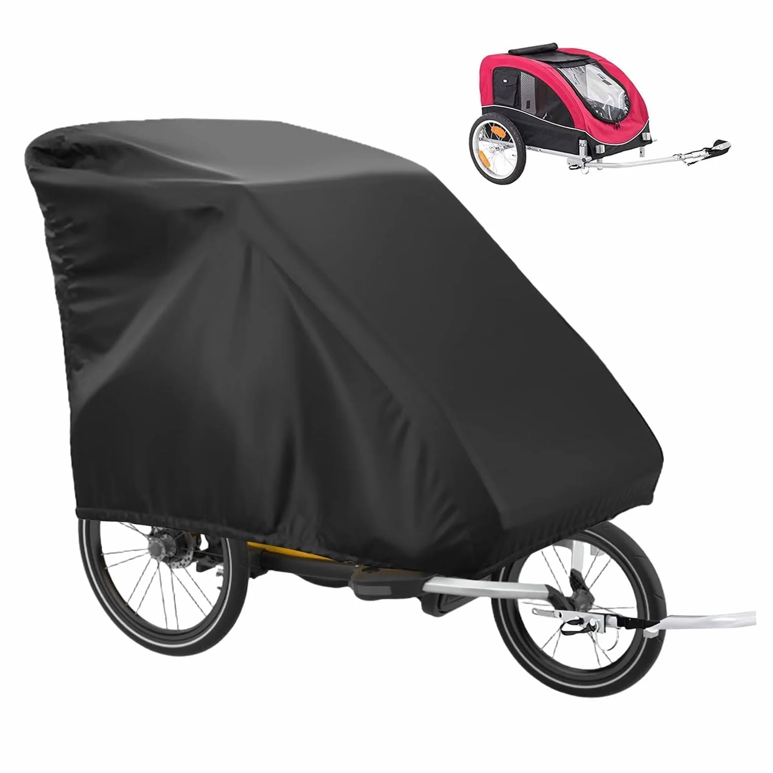 Housse de Remorque de Vélo en Tissu Oxford 420D Universelle 140x84x100 cm