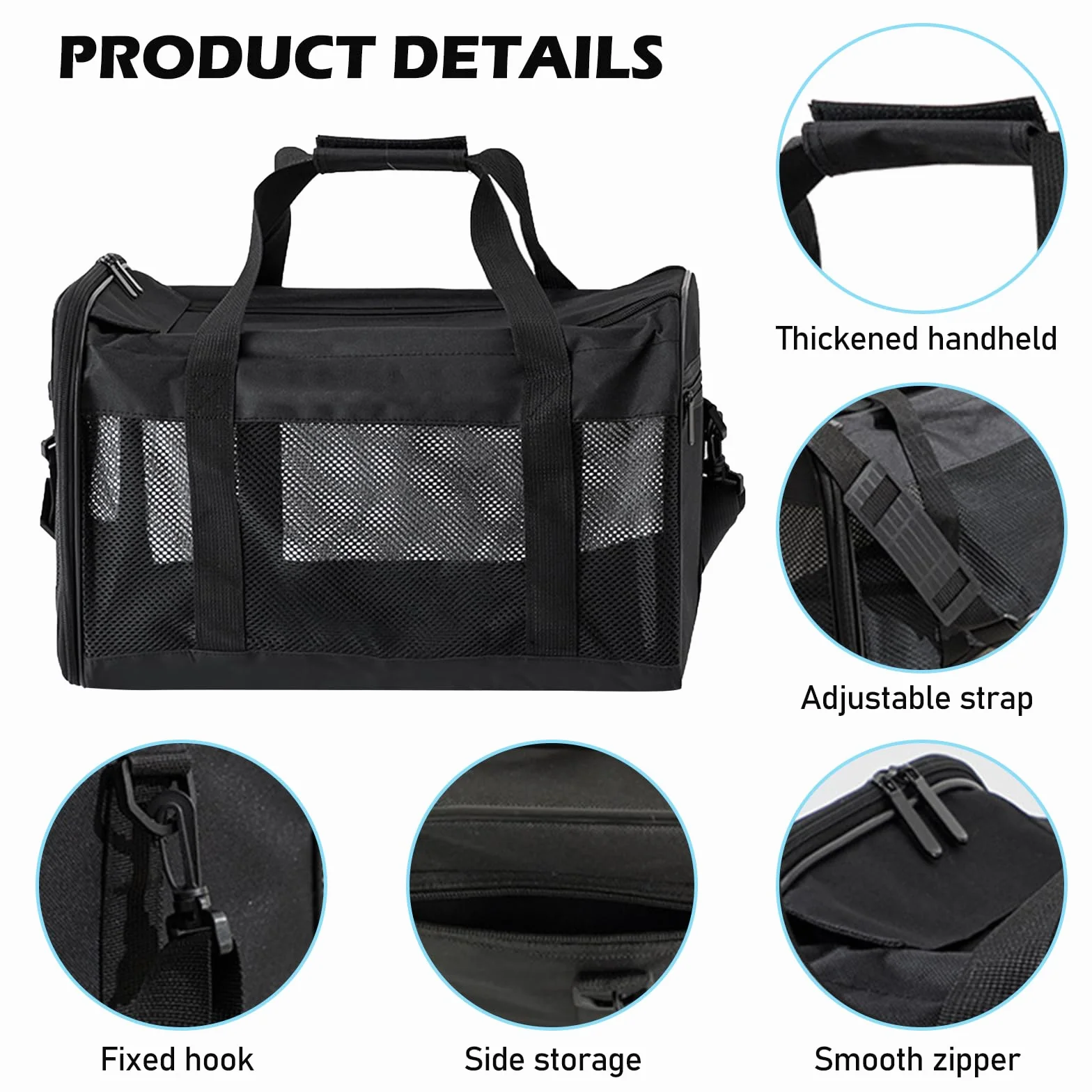 BYZESTY Pliable Boîte de transport pour chien et chat 42x27x28 cm avec gamelle