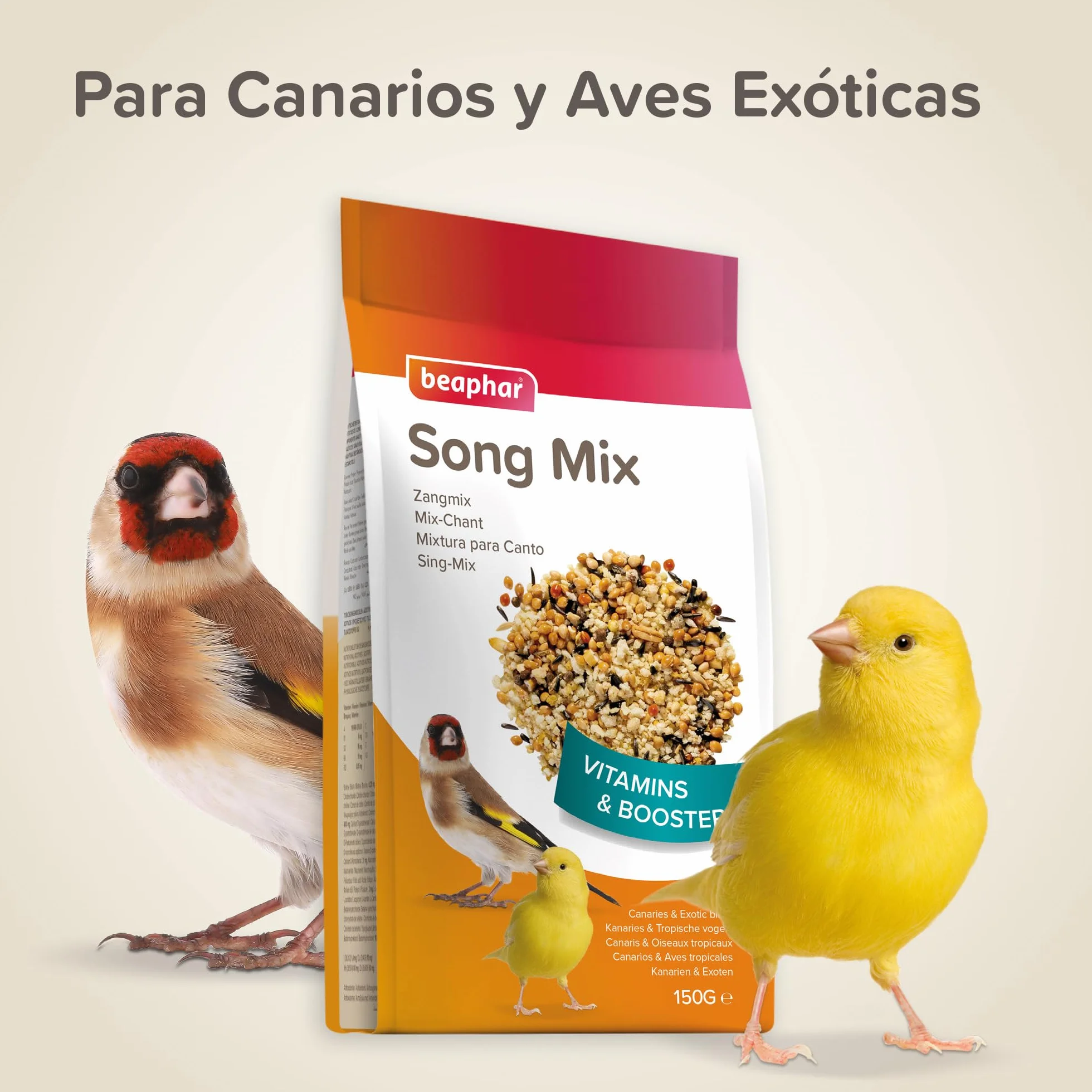 BEAPHAR – Mix-Chant, pâtée fortifiante pour canari et Oiseau granivores – Aliment complémentaire – Contient des vitamines et des minéraux – Idéal pour stimuler Le Chant – pour Une Bonne santé – 150g