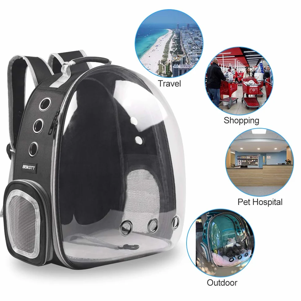 Sac à Dos de Transport pour Chat Chien approuvé par Les compagnies aériennes Capsule Transparente ventilé Voyage