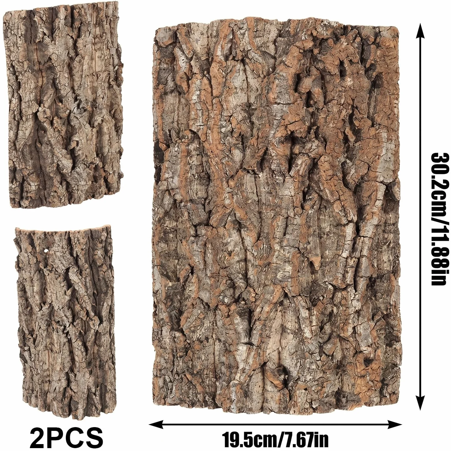 Panneau Arrière de Terrarium en Écorce de Liège Naturelle 30 x 20 cm pour Reptiles