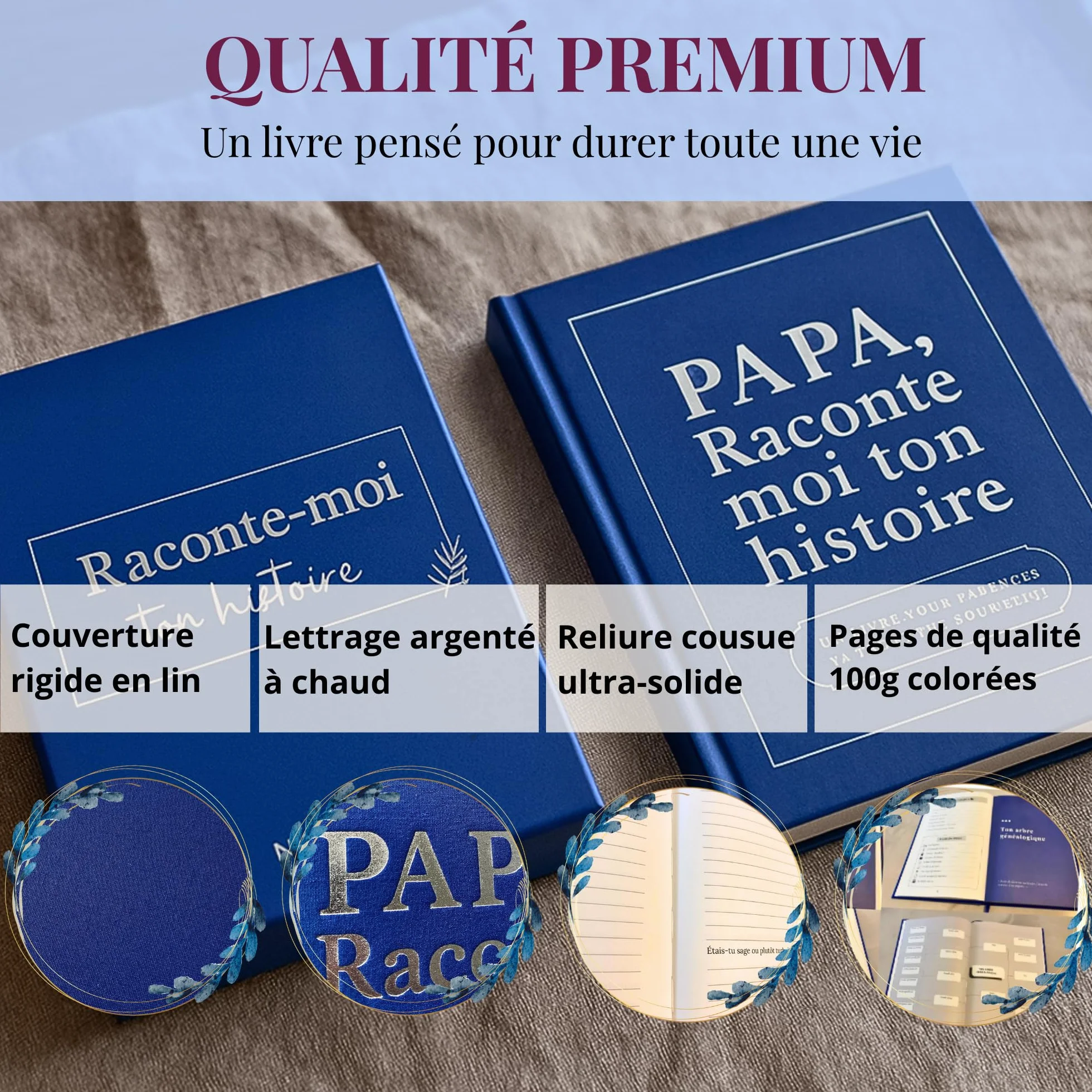 Livre souvenirs à remplir par papa – Journal guidé pour transmettre sa vie et ses souvenirs