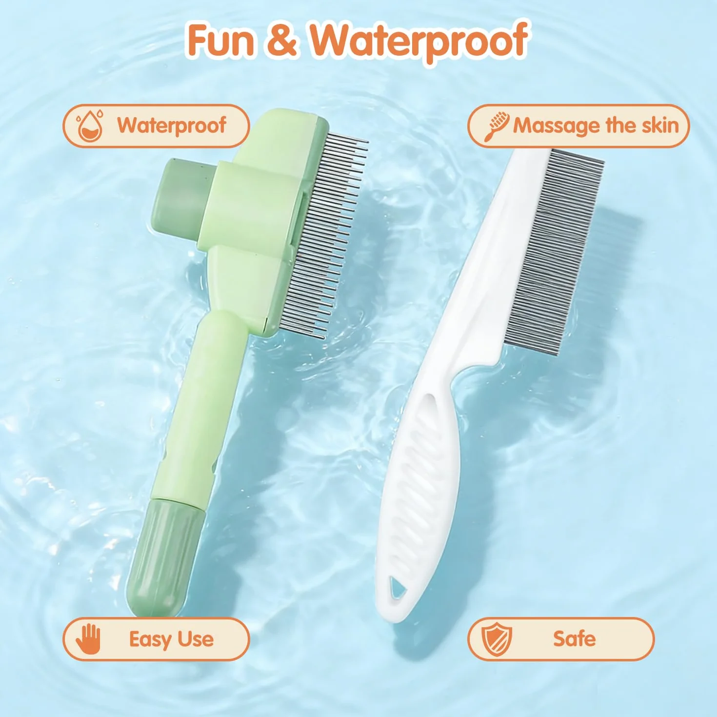 Brosse Anti-puces Autonettoyante pour Chats et Animaux de Compagnie