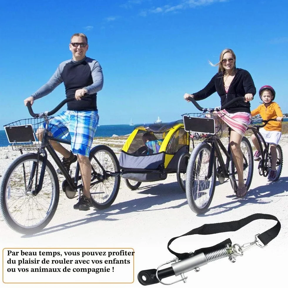 Attelage Remorque Vélo en Acier Adaptateur Connecteur