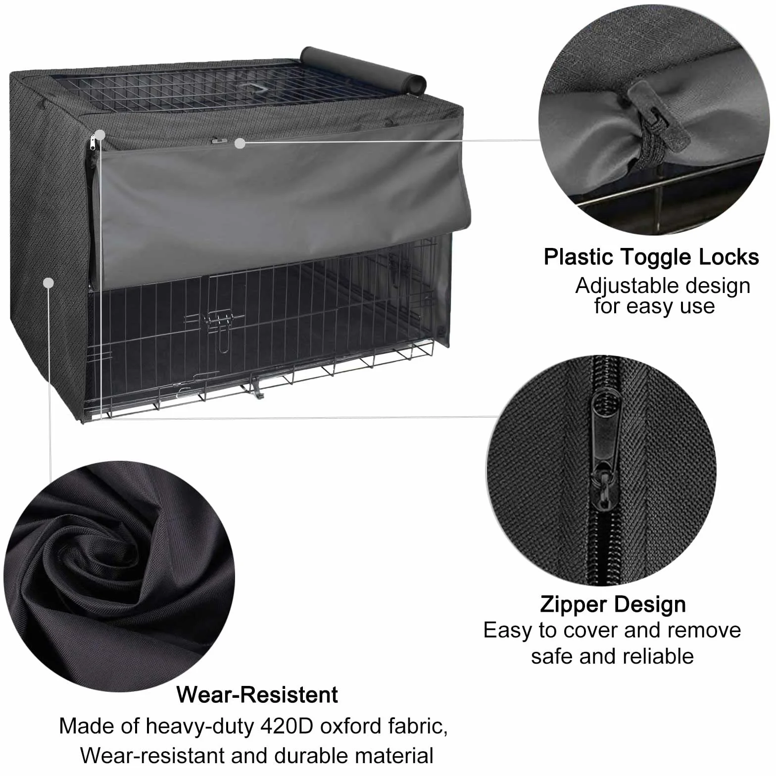 Cage Chien Protection, Tissu Oxford 420D, Adapte à la Plupart des Caisses