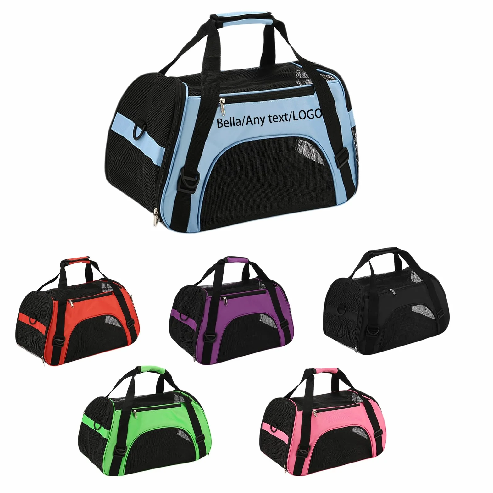 Personnalisé Sac de Transport Portable pour Chat, Sac à Bandoulière, 6 Couleurs, L