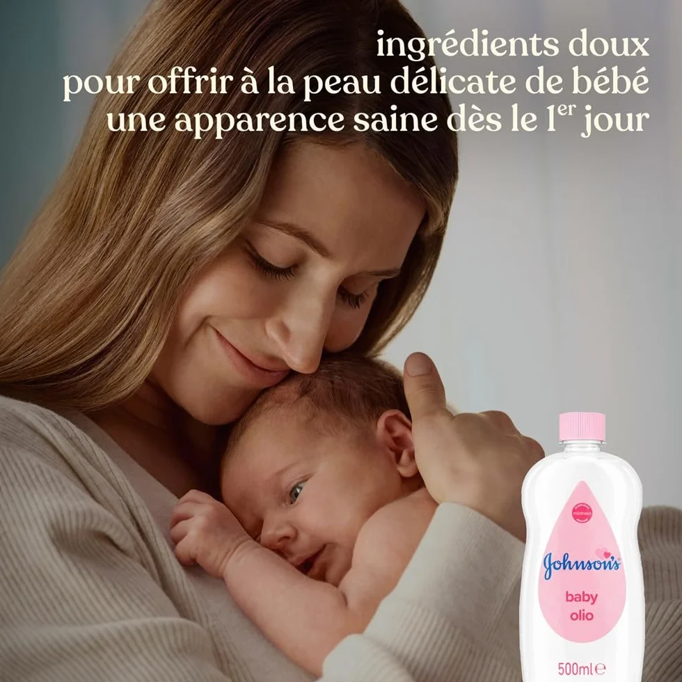 Johnson's Baby Huile pour bébé 500 mL Soin quotidien doux sans colorants
