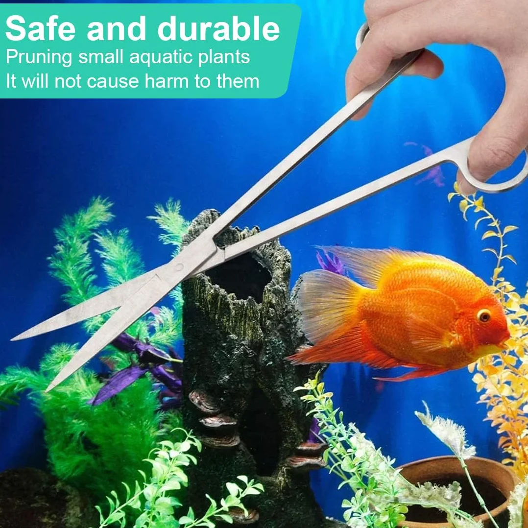 Ciseaux d'aquarium en acier inoxydable pour tailler les plantes aquatiques