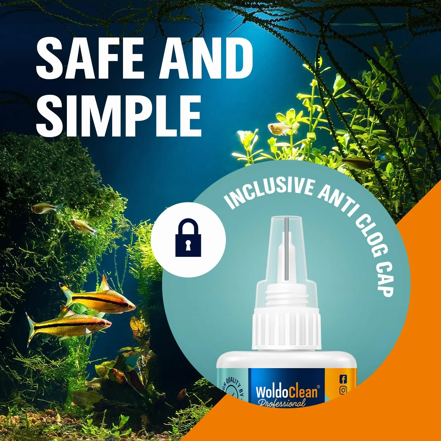 WoldoClean Colle Aquarium Colle Plante 50g Gel - Super Glue Forte pour Aquascaping, Colle Coraux Mousse, Colle Pierre Récif, Cyanoacrylate, Eau Douce, Transparent