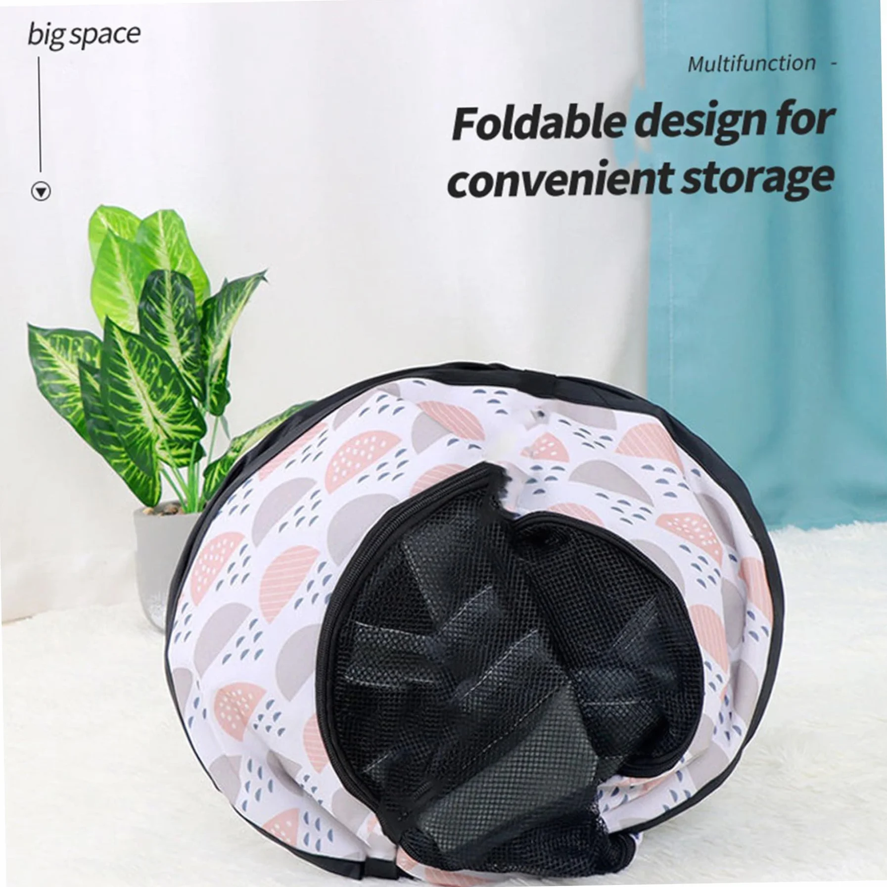 Parc pour Chat Pliable Respirant Tissu Oxford 71x55x45 cm Porte Enroulable Poche Résistant aux Rayures