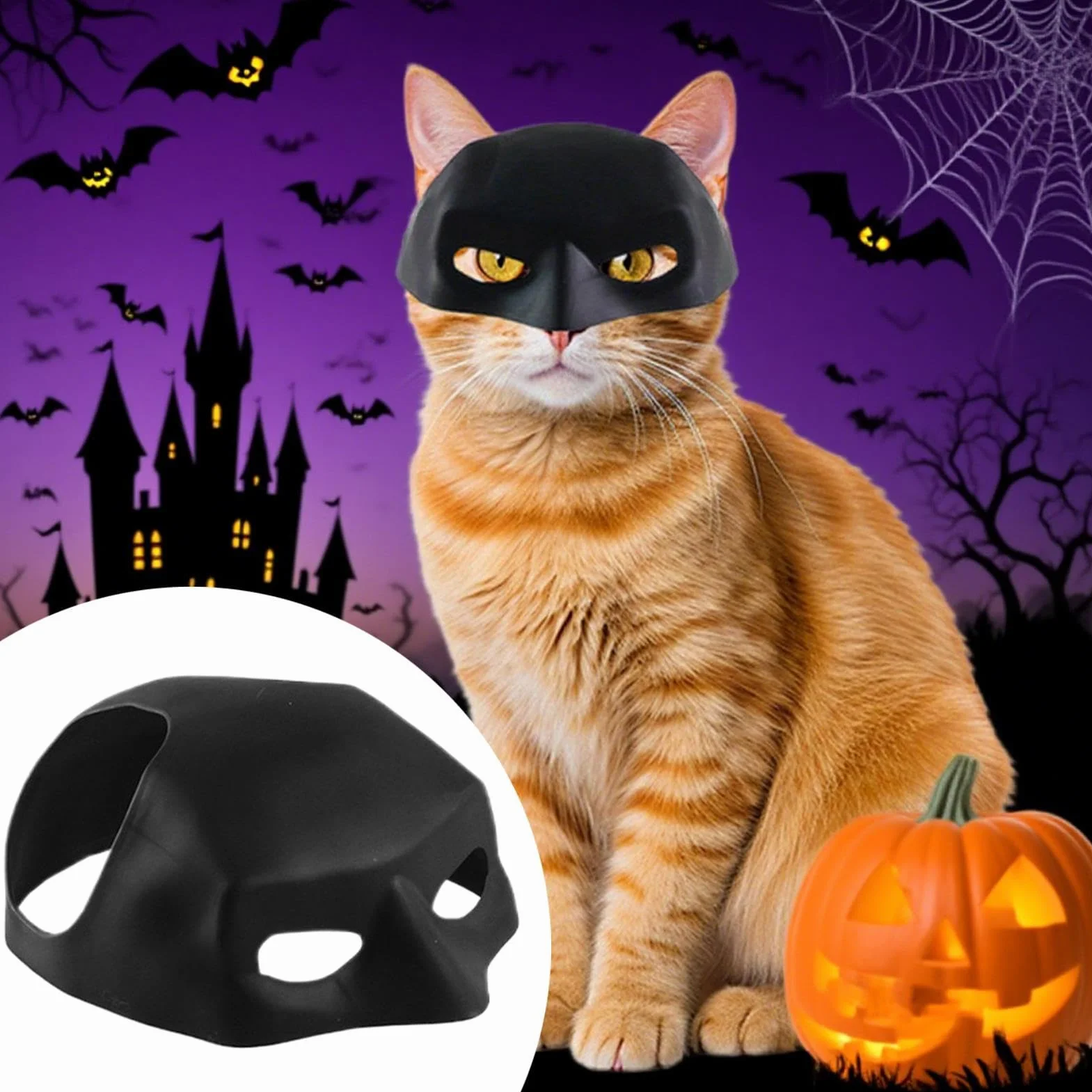 Masque De Chauve-Souris pour Chats, Chapeau Cosplay, Décoration Halloween, Accessoire Déguisement B-atman