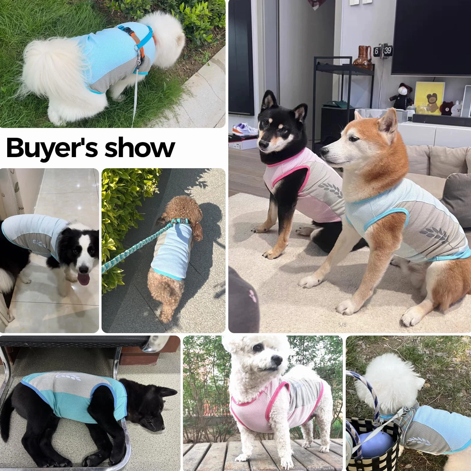 T-Shirt Rafraîchissant Chien Manteau Fraicheur Chien Gilet Fraicheur Dog Cooling Jacket Rose 9XL