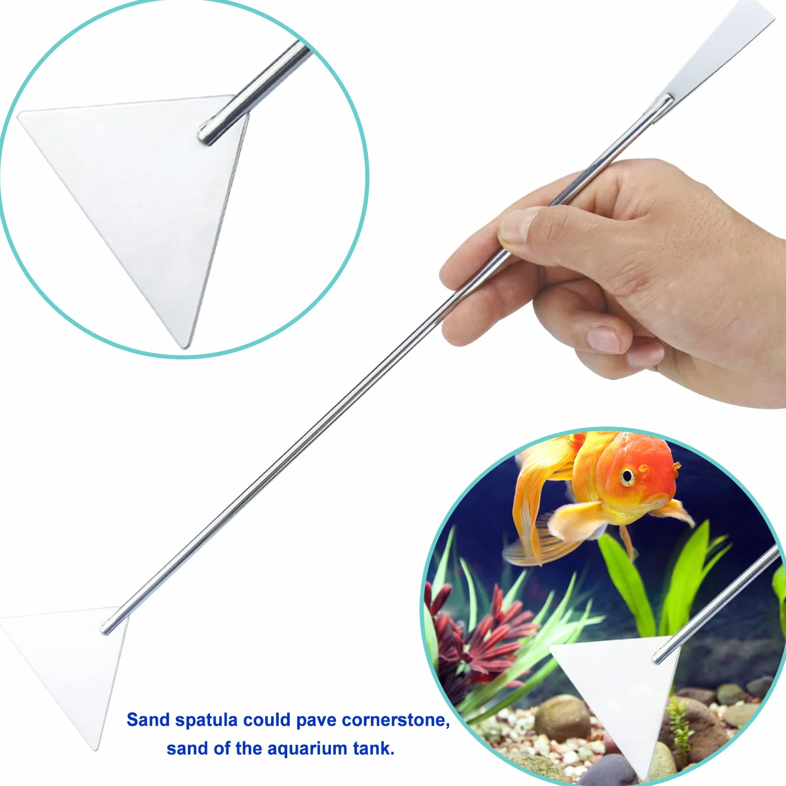 Kit d'outils pour aquarium Aquascape 38,1 cm acier inoxydable 4 en 1 antirouille pinces ciseaux spatules grattoirs