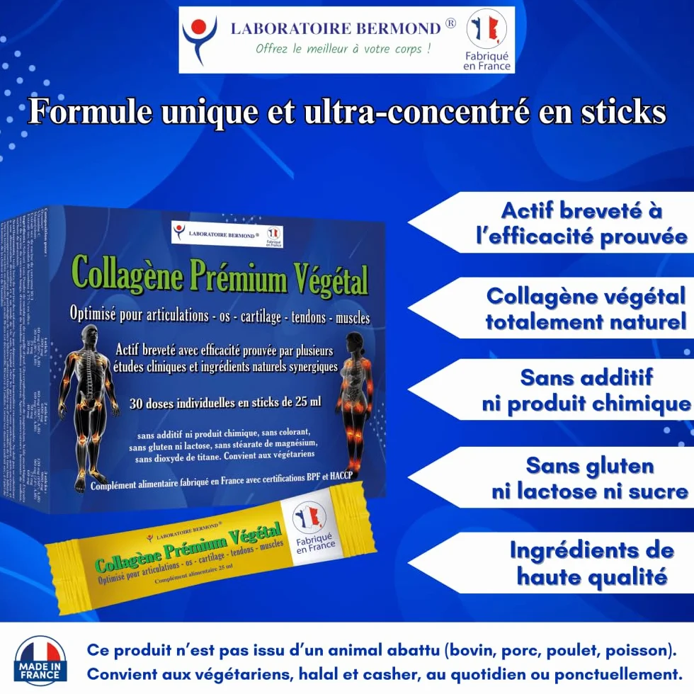 Collagène Premium Végétal Laboratoire Bermond pour les articulations