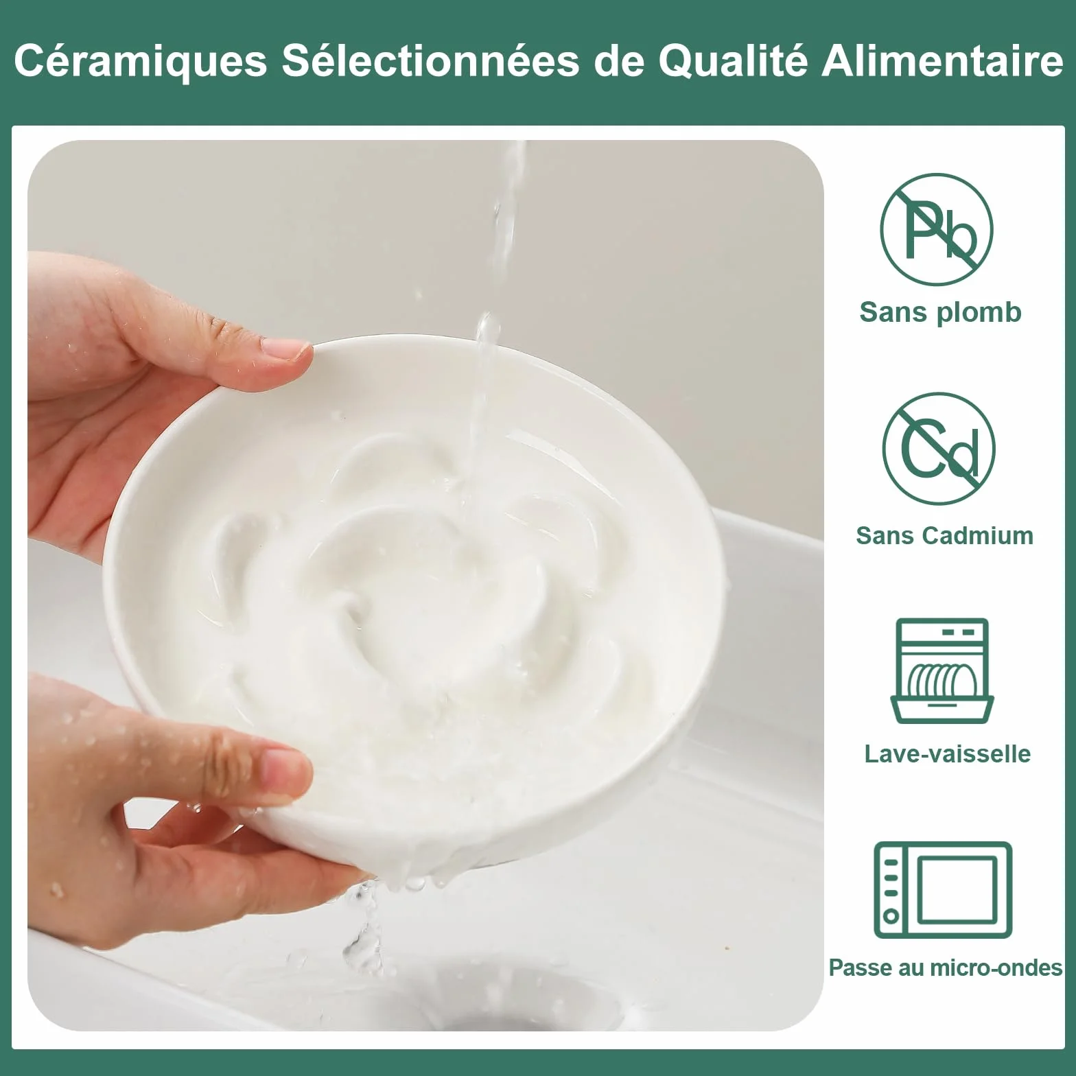 Gamelle Anti Glouton Céramique Bol Nourriture Chat Anti Vomissement Labyrinthe Interactif Blanc Ivoire 16 x 3 cm