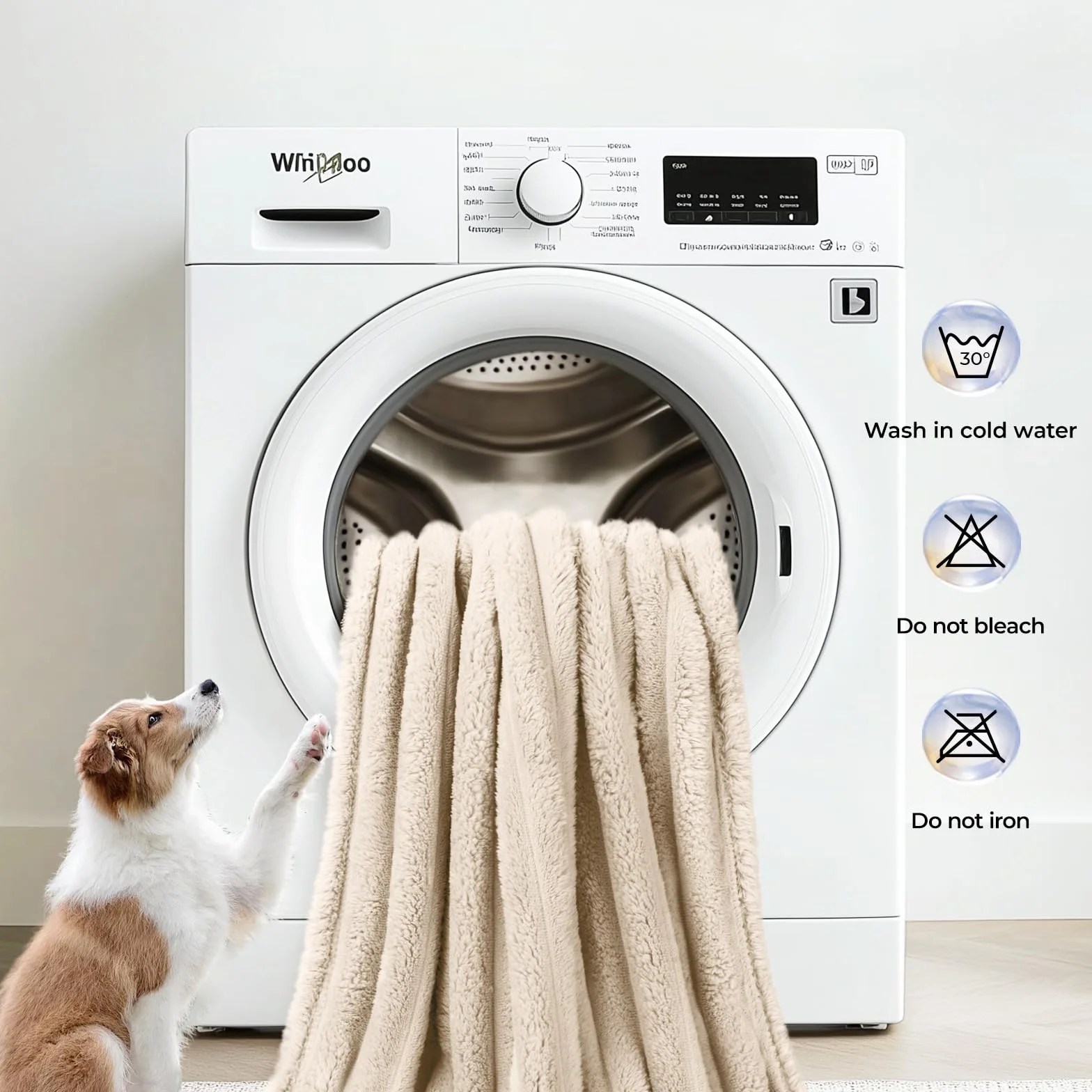 Couverture pour Chien et Chat 3 Pièces Lavable en Machine, Tapis de Protection Canapé Lit Voiture, Gris Rose Beige 45x75 cm