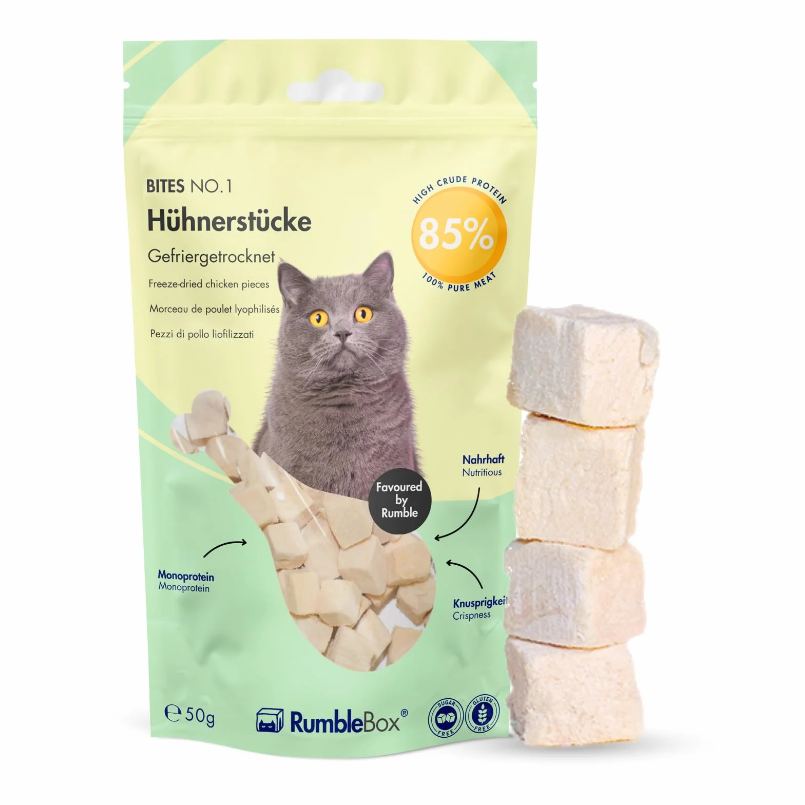 Friandises lyophilisées pour Chats – Blanc de Poulet 100% Mono-protéine, sans céréales, 50 g