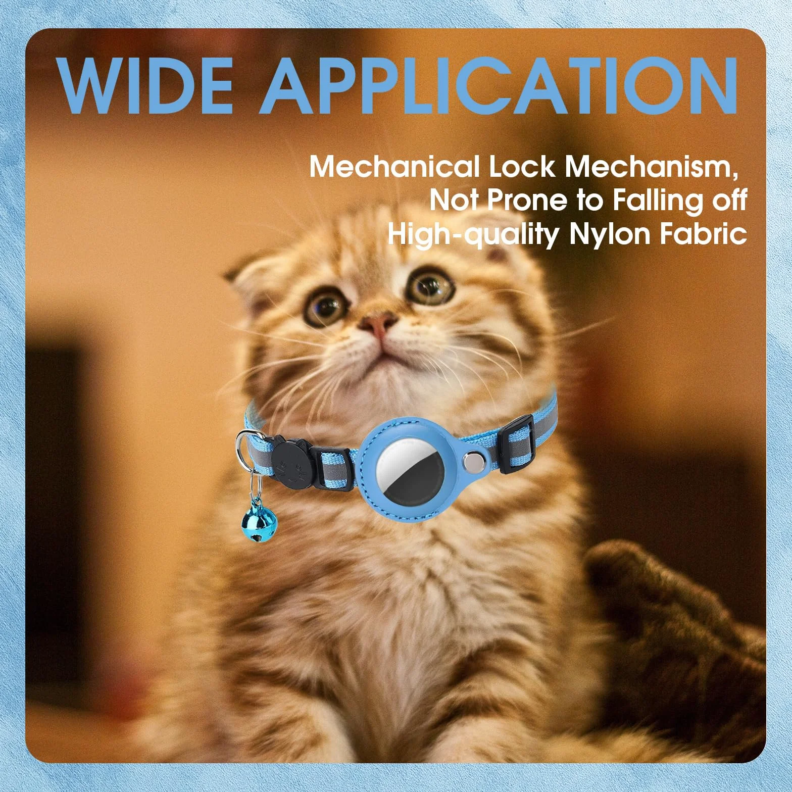 Collier Chat Anti-étranglement Réfléchissant Extensible 23-34cm avec Clochette Compatible Apple Air Tag