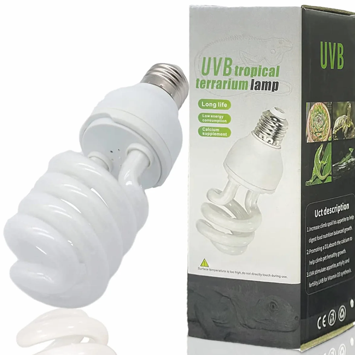 Ampoule Reptiglo Tortoise UVB 10.0 26W Lampe Fluorescente pour Reptiles Serpent Lézard